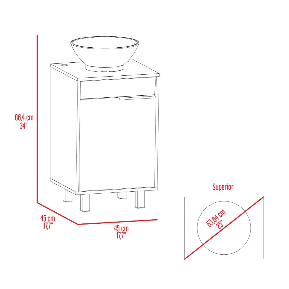 Mueble Para Lavamanos Burco, Bardolino, Con espacio para ubicar objetos de aseo incluye lavamanos ZF - Image 7