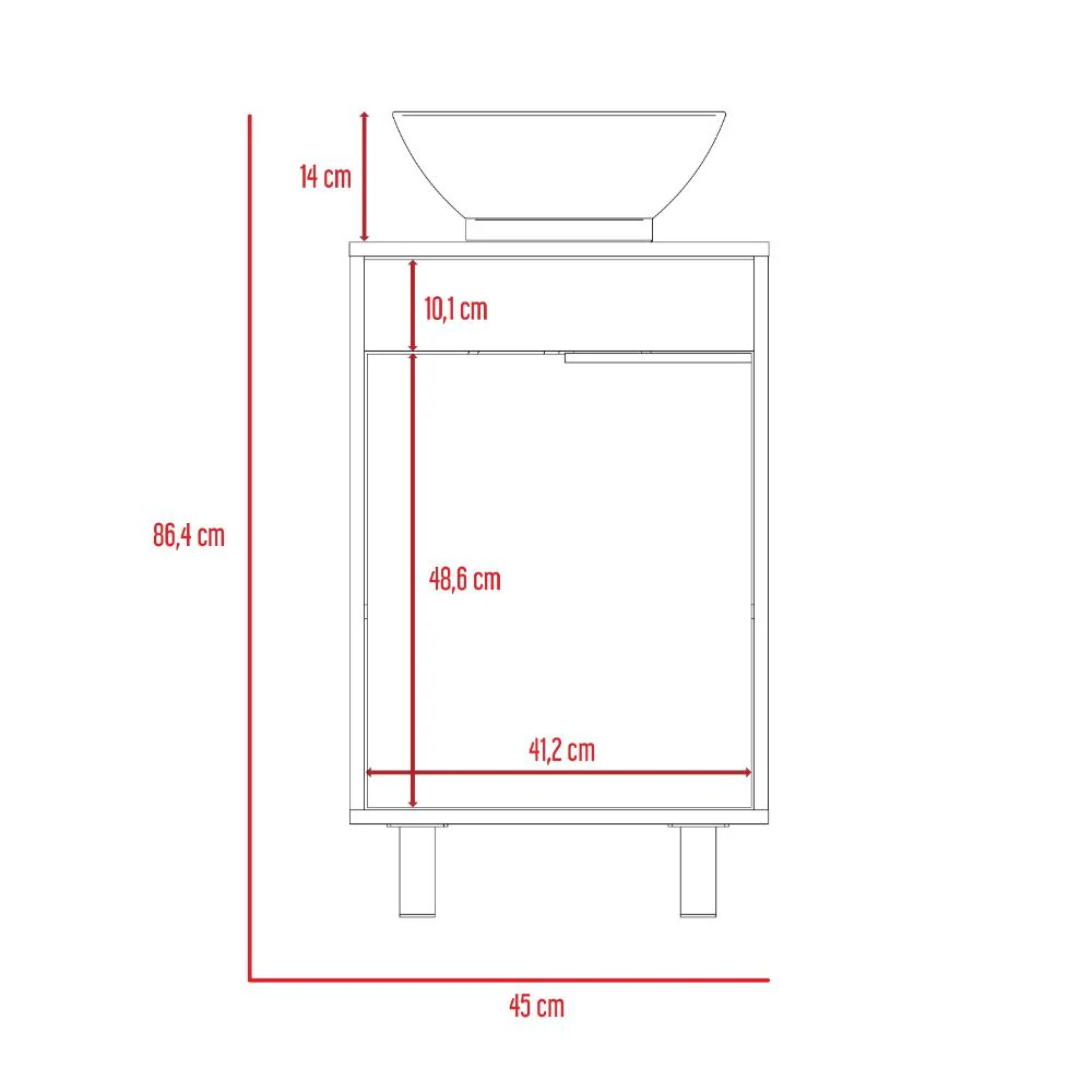 Mueble Para Lavamanos Burco, Bardolino, Con espacio para ubicar objetos de aseo incluye lavamanos ZF - Image 8