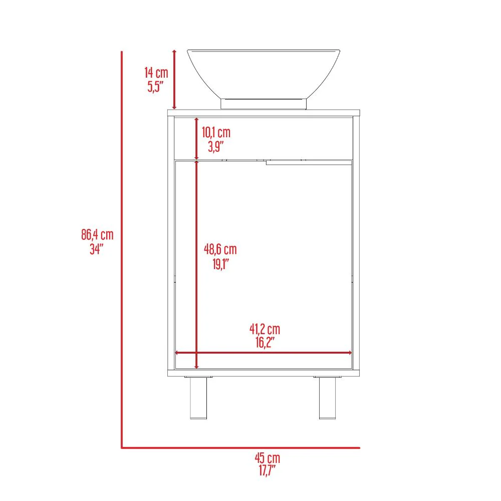 Mueble Para Lavamanos Burco, Bardolino, Con espacio para ubicar objetos de aseo incluye lavamanos ZF - Image 9