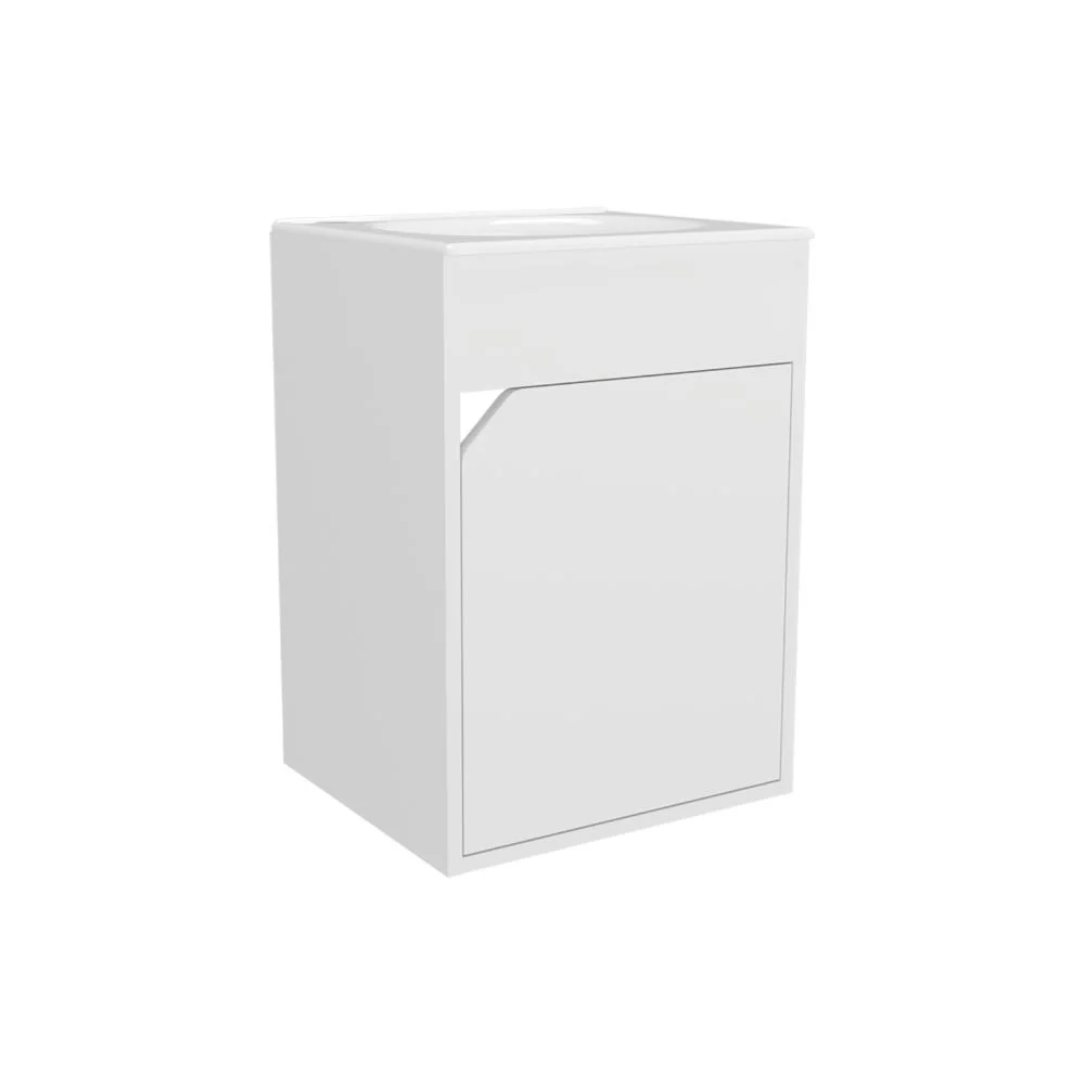 Mueble Para Lavamanos Flotante Betel, Kronos Blanco Duqueza, Incluye Lavamanos Plastiglas Floresta 40 ZF - Image 5