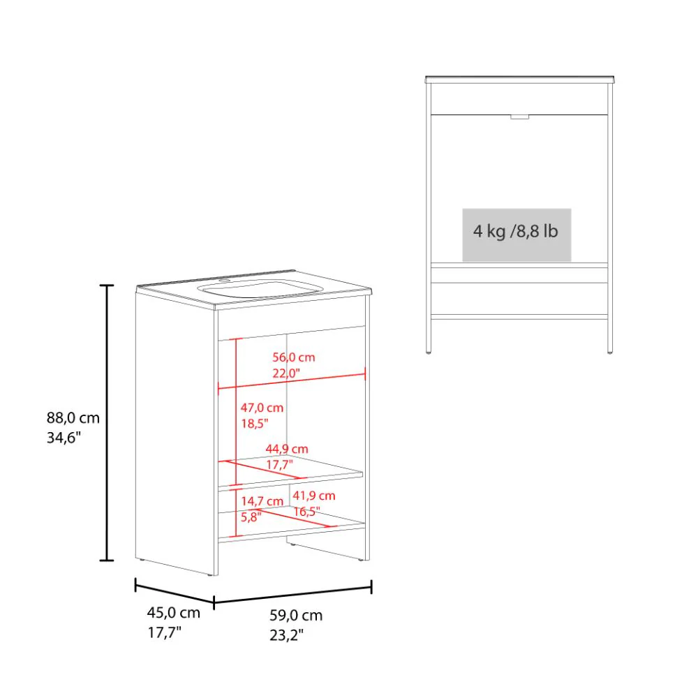 Mueble Para Lavamanos Lorenzo, Blanco Duqueza, Incluye Lavamanos Praia 60 ZF - Image 7
