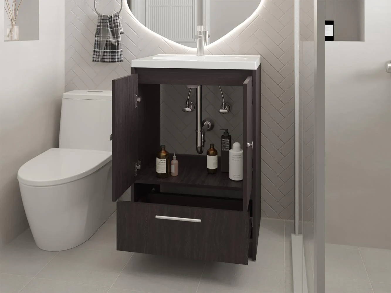 Mueble Para Lavamanos Madison, Wengue, Incluye Lavamanos Praia 60 ZF - Image 4