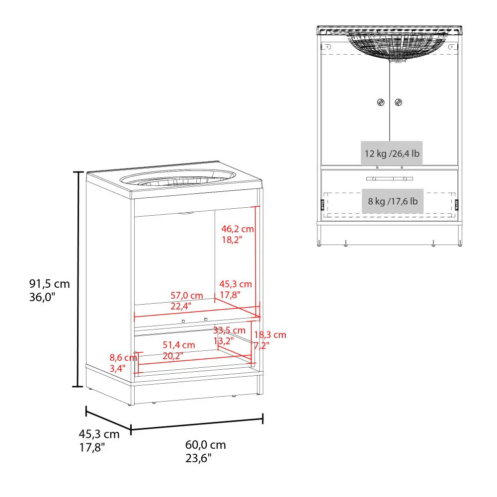Mueble Para Lavamanos Madison, Wengue, Incluye Lavamanos Praia 60 ZF - Image 8