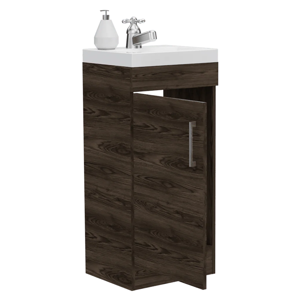 Mueble para Lavamanos Oporto, Chocolate, con Una Puerta Abatible