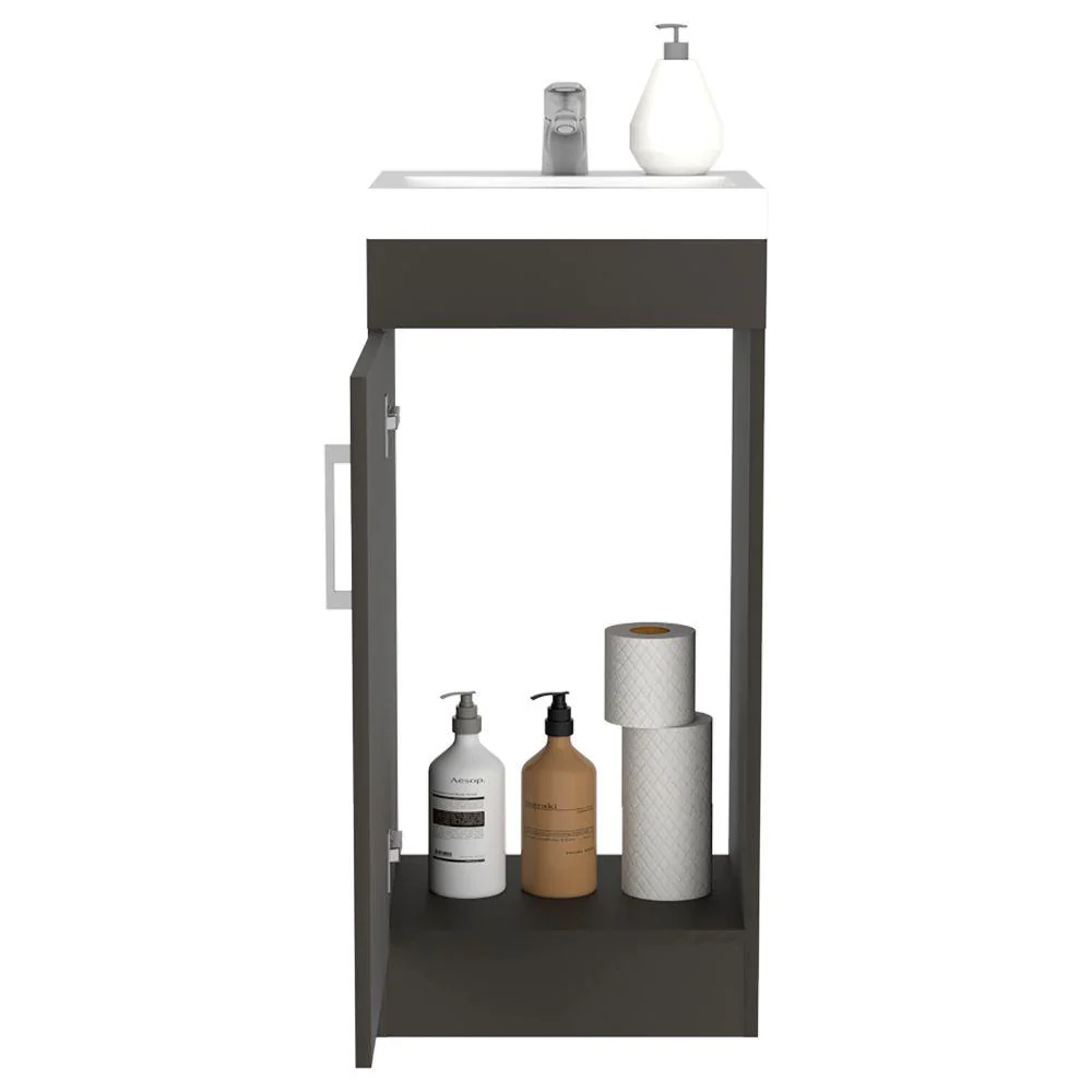 Mueble para Lavamanos Oporto, Wengue, con Una Puerta Abatible ZF - Image 2