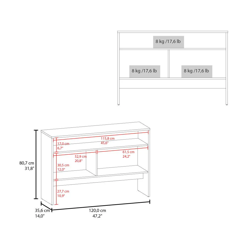 Mueble Recibidor Clasic, Avellana y Wengue, Con dos puertas y dos entrepaños - Image 7
