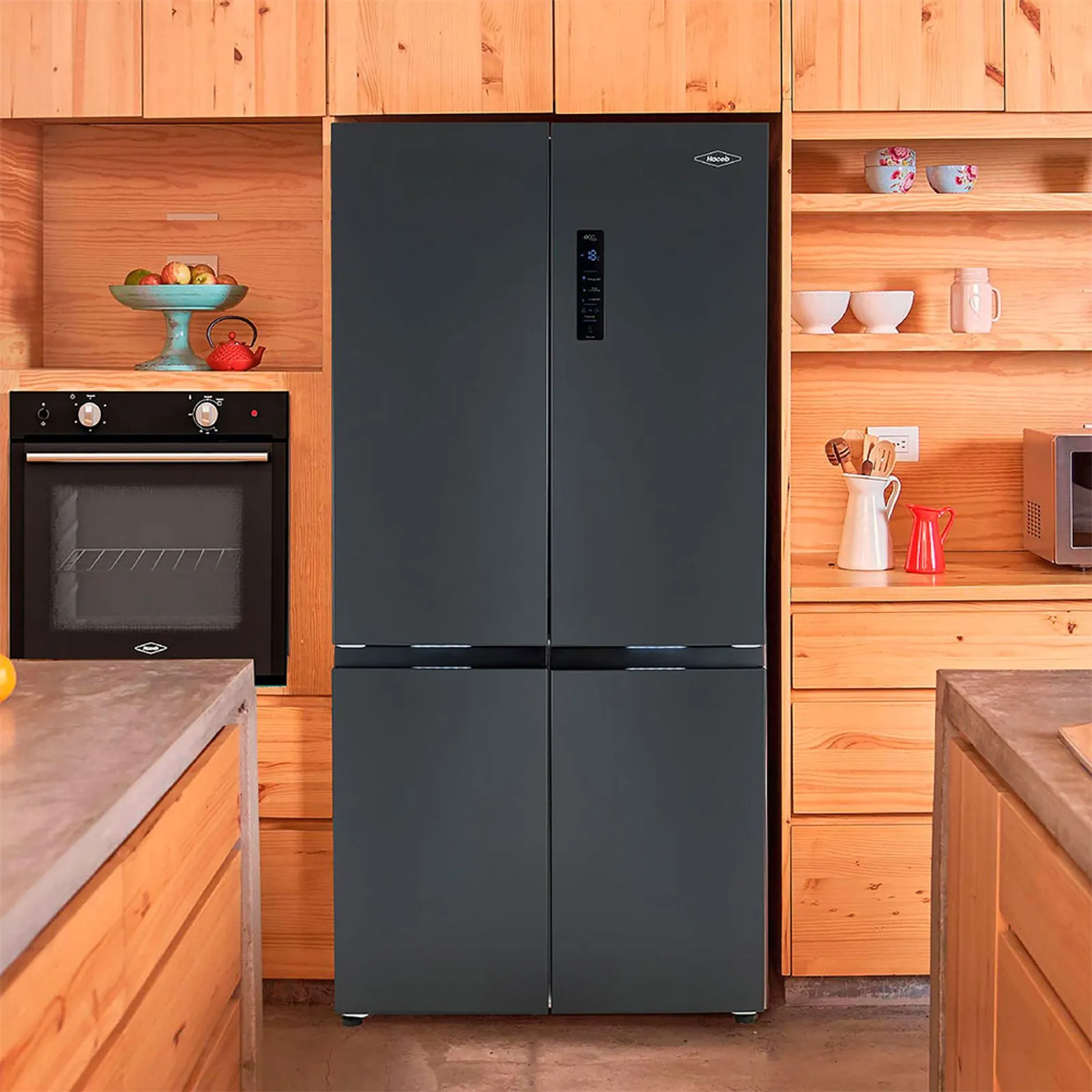 Nevera no frost negra 586 litros con panel digital marca Haceb - Image 4