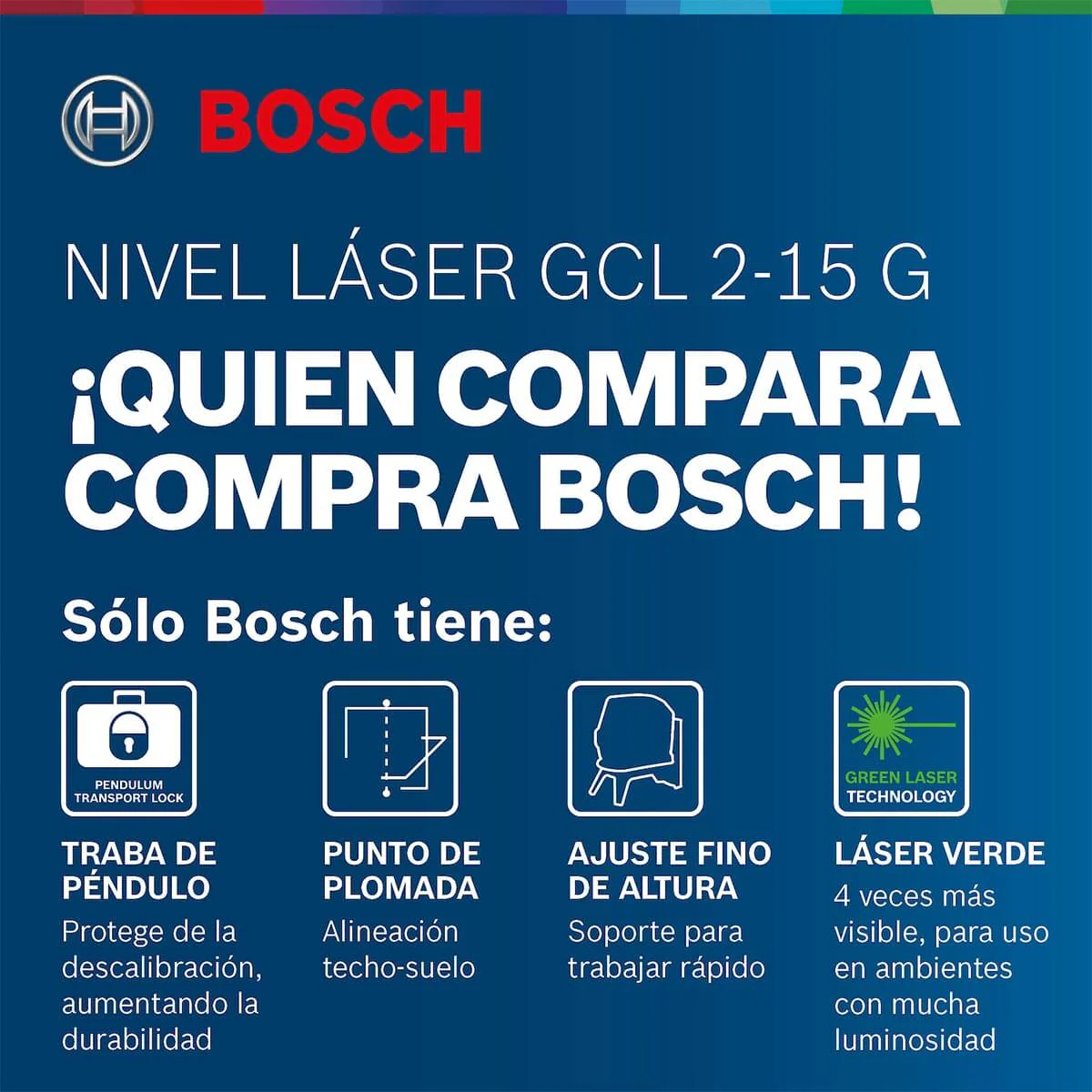 Nivel Láser verde GCL 2-15 G 15m con puntos de plomada Bosch - Image 10