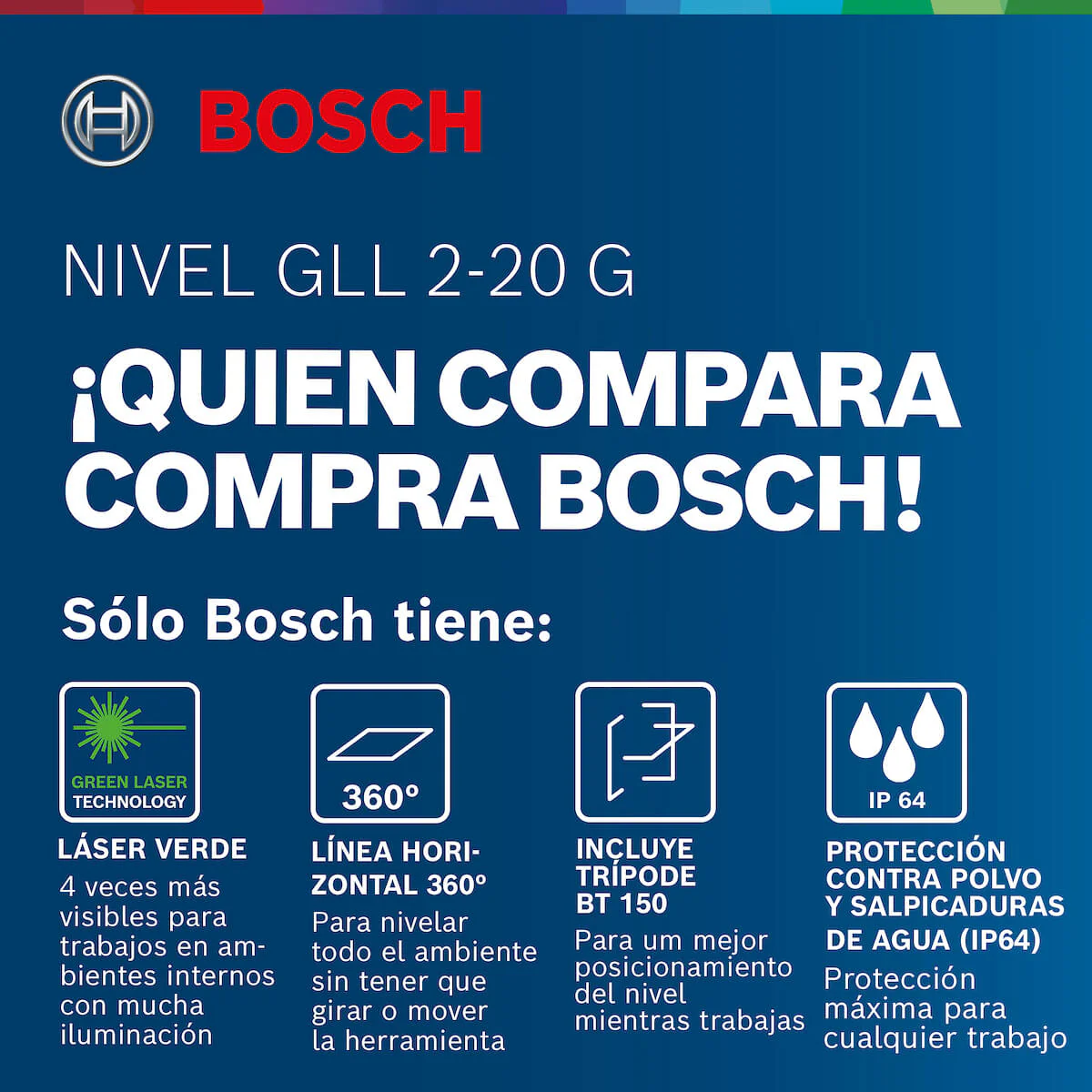 Nivel láser verde GLL 2-20 G marca Bosch - Image 8