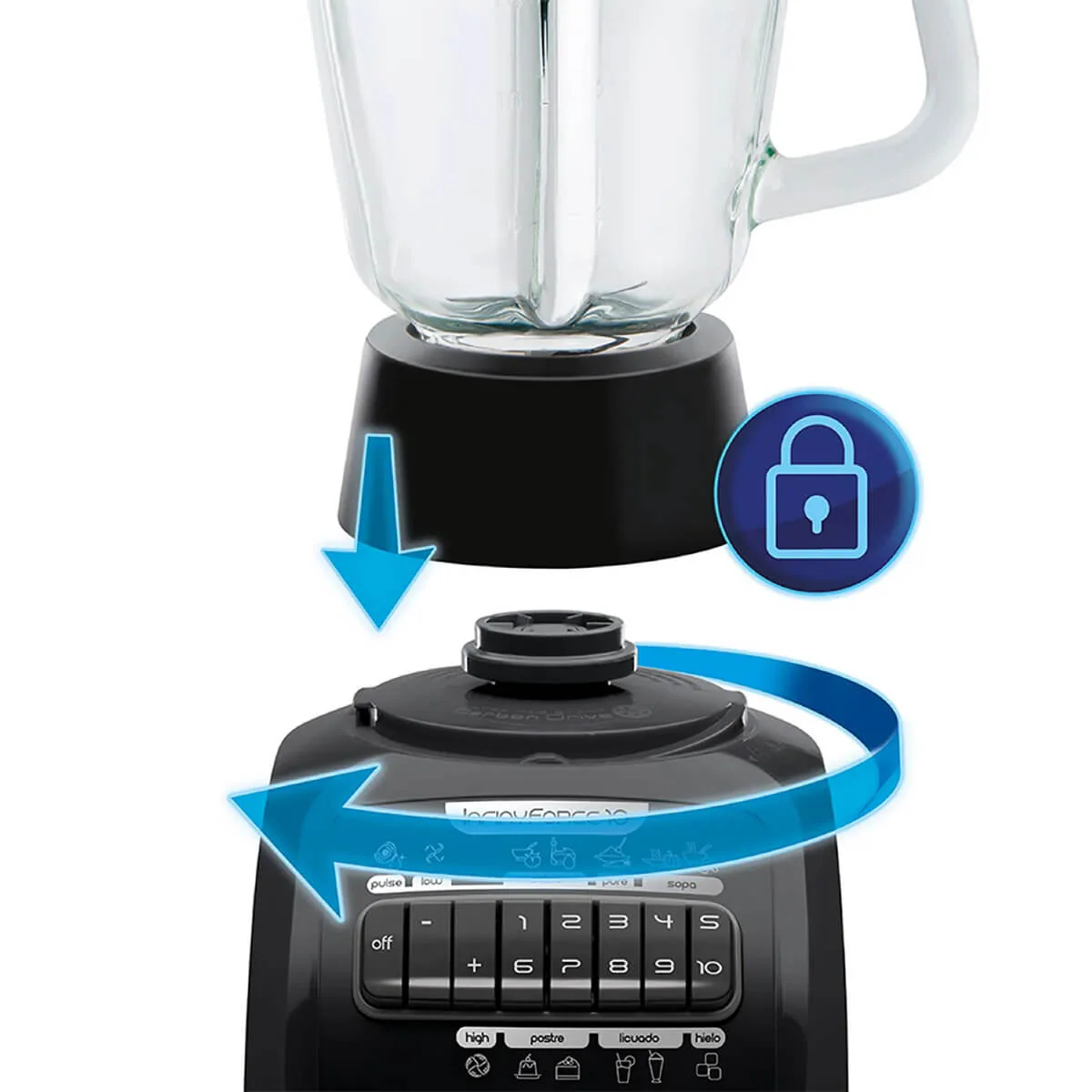 Licuadora infiny force 1.25 litros negra marca imusa - Image 3
