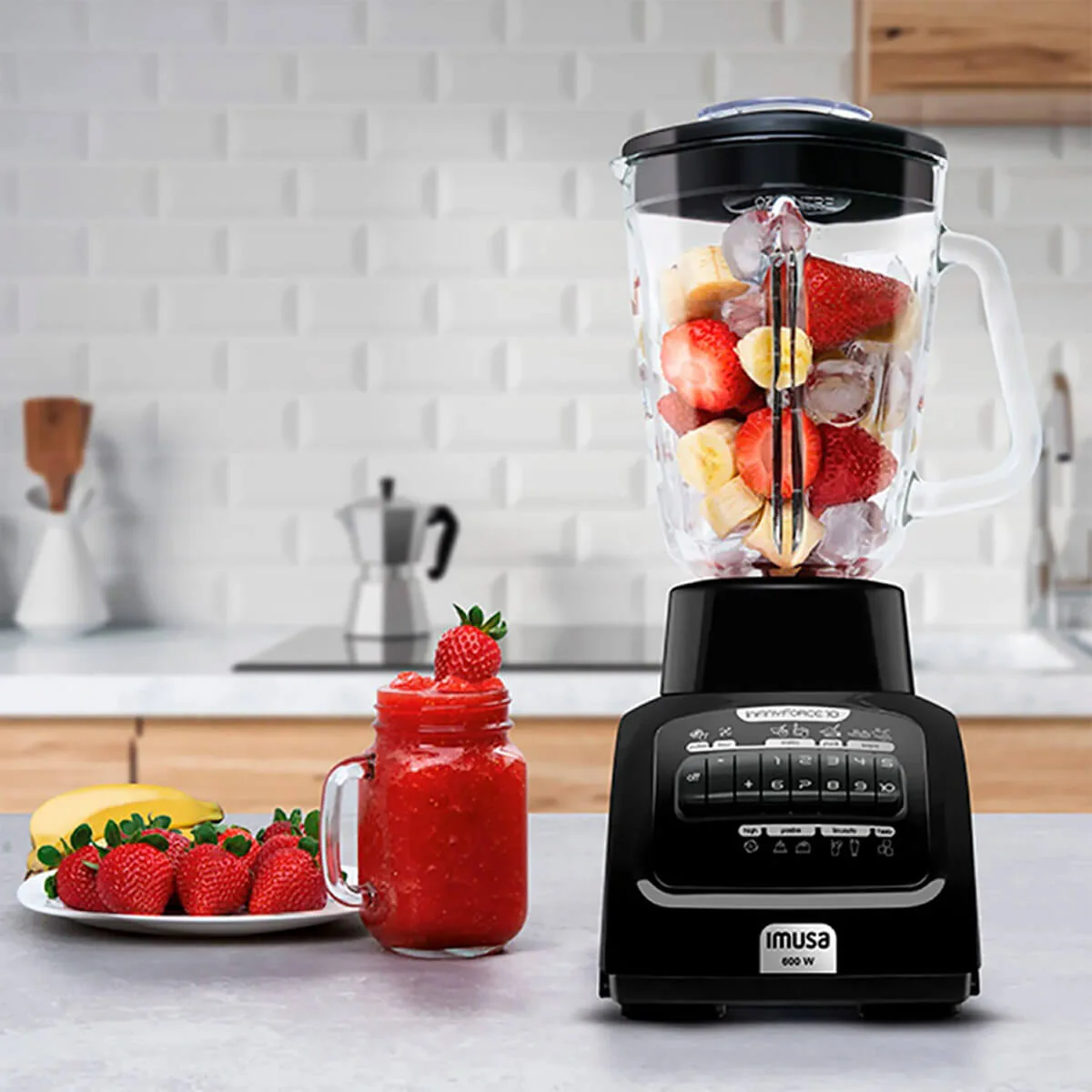 Licuadora infiny force 1.25 litros negra marca imusa - Image 8
