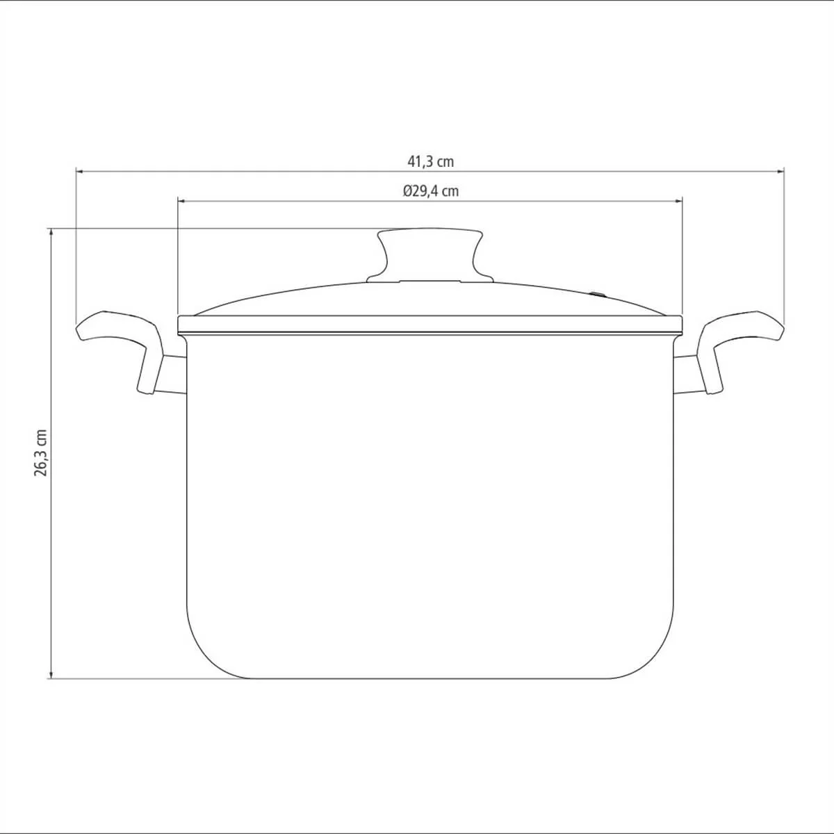 Olla alta antiadherente con tapa de vidrio 28 cm Tramontina - Image 4