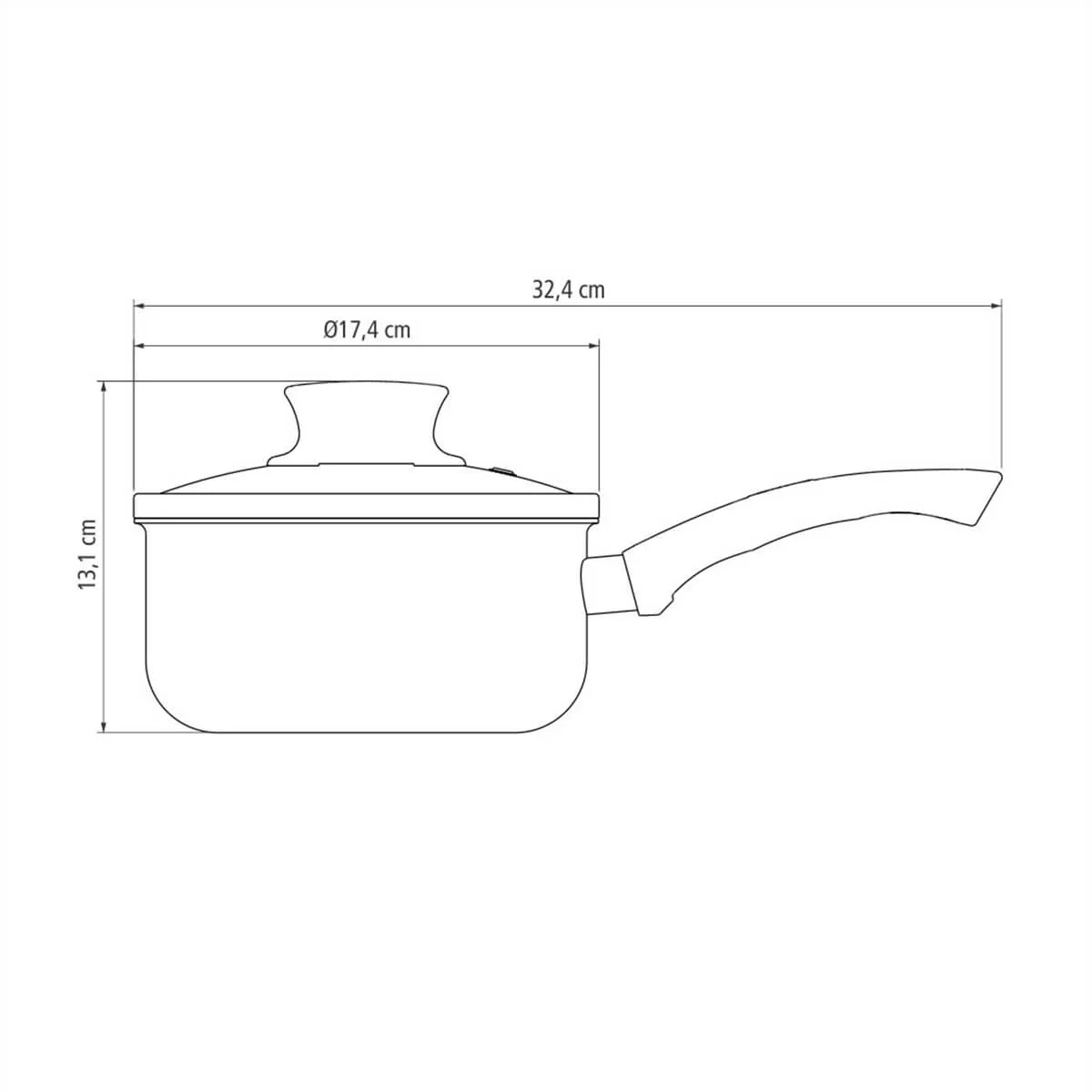 Perol con tapa de vidrio antiadherente de 16 cm Tramontina - Image 6