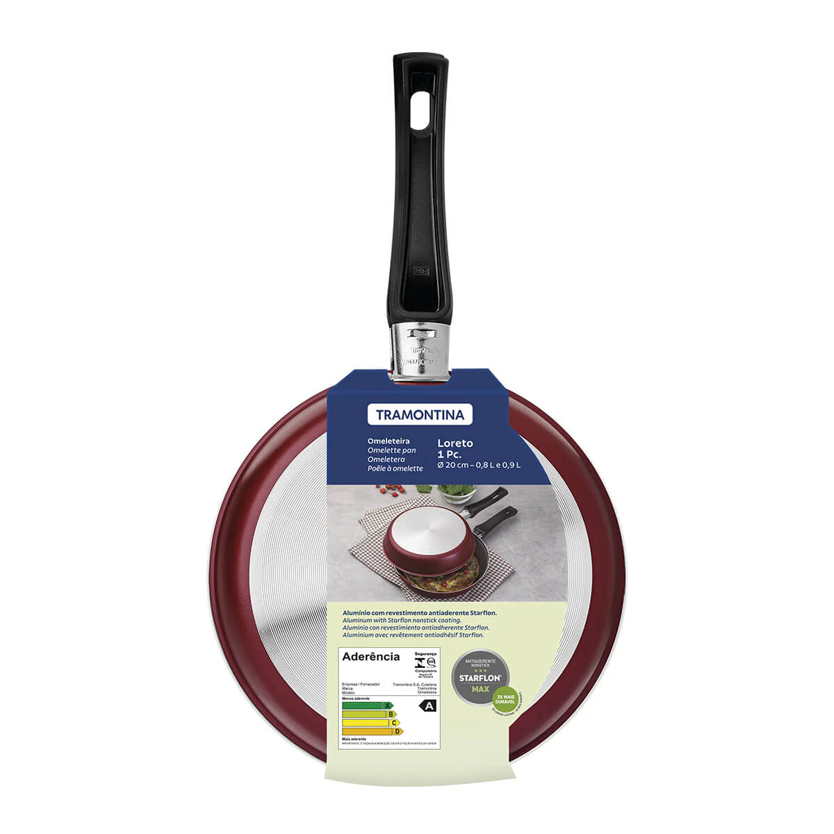 Omeletera de cocina doble antiadherente color rojo 20 cm Tramontina - Image 5
