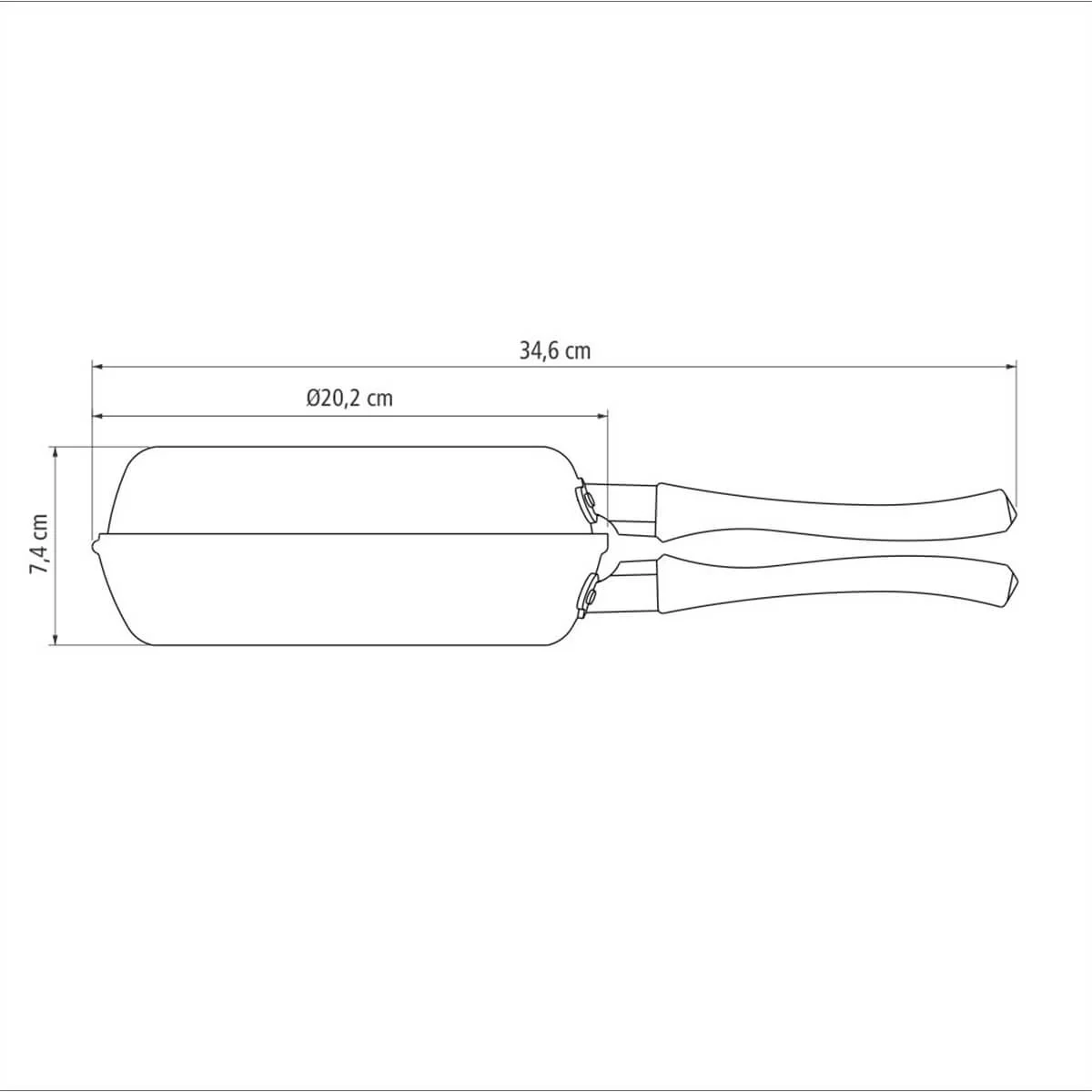 Omeletera de cocina doble antiadherente color azul 20 cm Tramontina - Image 5