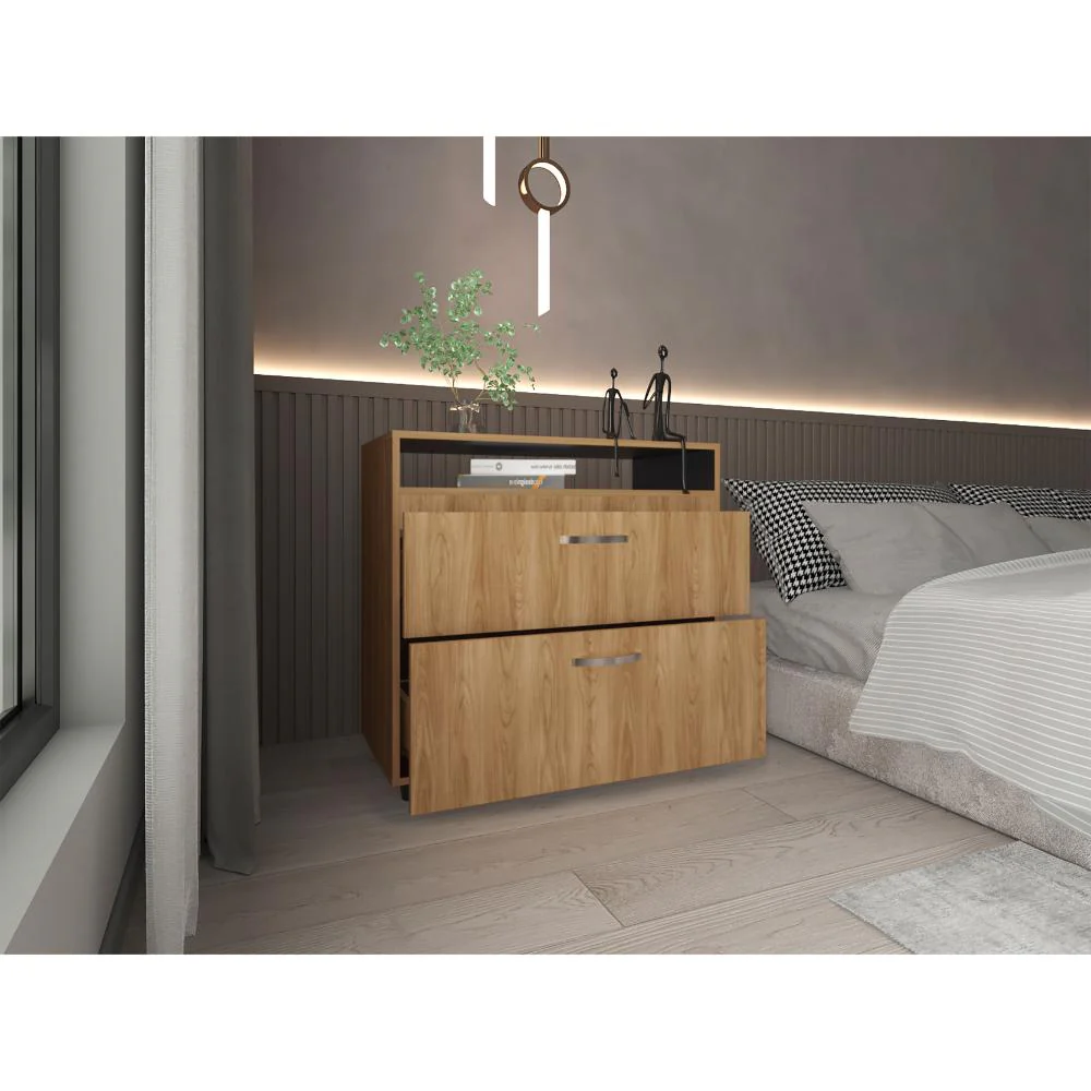 Organizador Barin, Fresno Europeo y Wengue, con compatimentos para objetos decorativos - Image 6