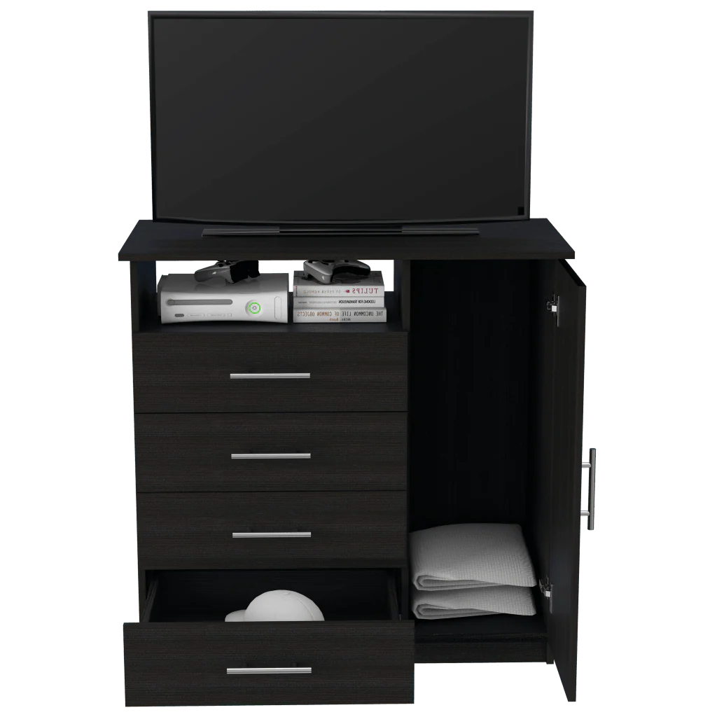 Organizador Barlovento, Wengue, con Cuatro Cajones y una puerta - Image 3