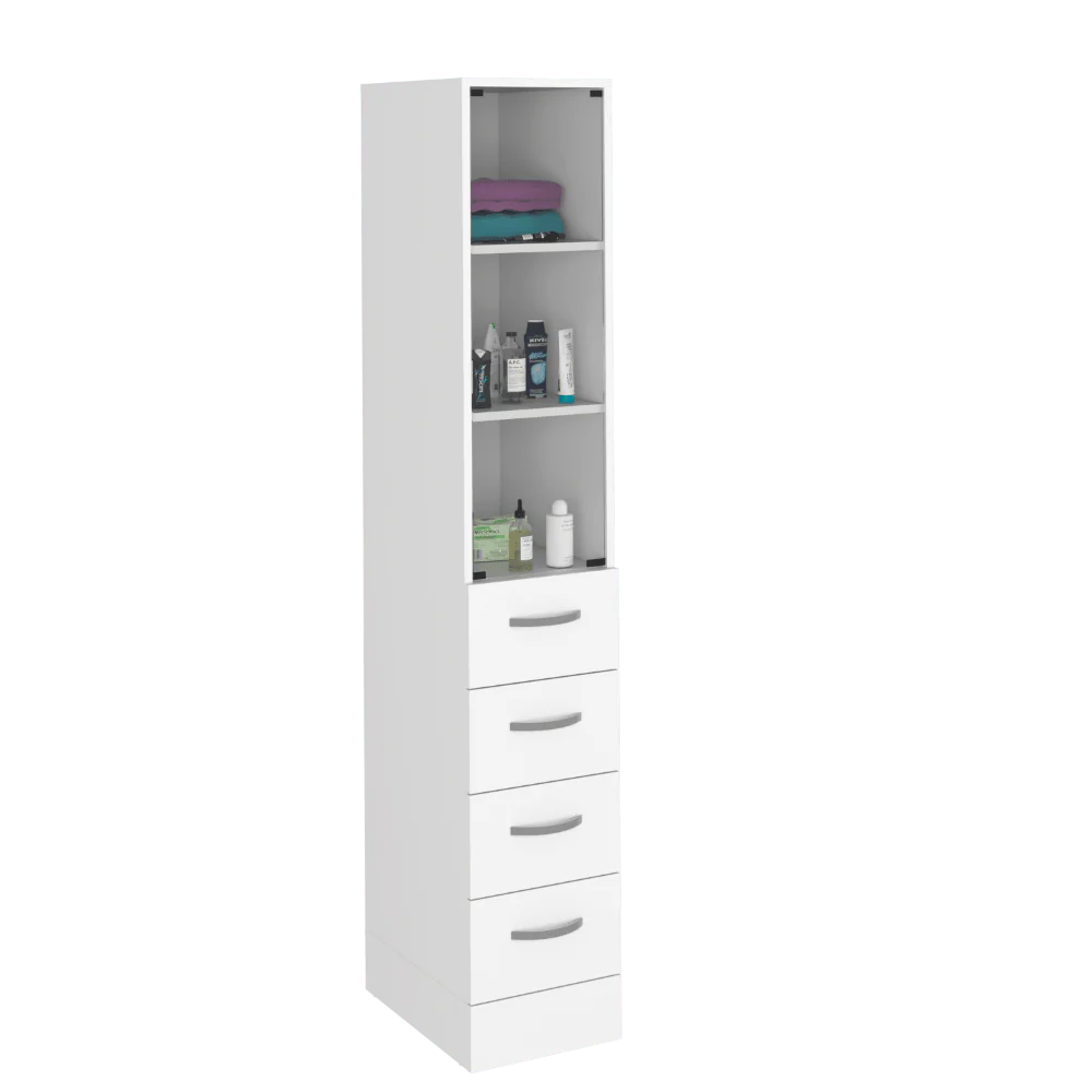 Organizador de Baño Picasso, Blanco, con Cuatro Cajones Deslizables ZF