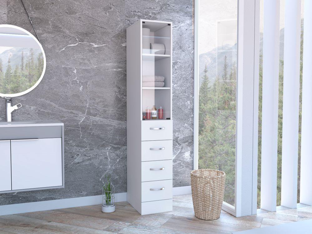 Organizador de Baño Picasso, Blanco, con Cuatro Cajones Deslizables ZF - Image 3