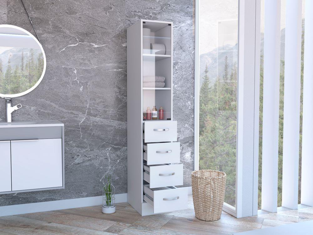 Organizador de Baño Picasso, Blanco, con Cuatro Cajones Deslizables ZF - Image 4