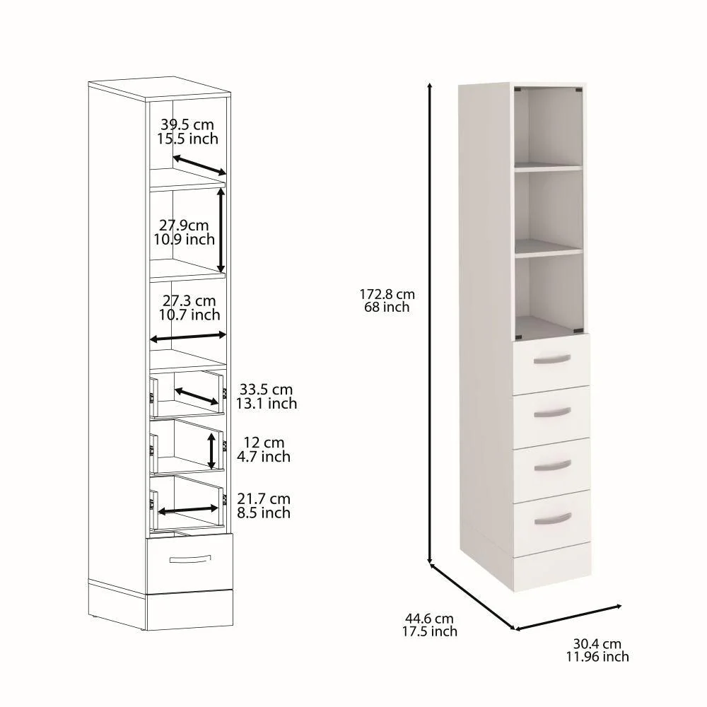 Organizador de Baño Picasso, Blanco, con Cuatro Cajones Deslizables ZF - Image 8