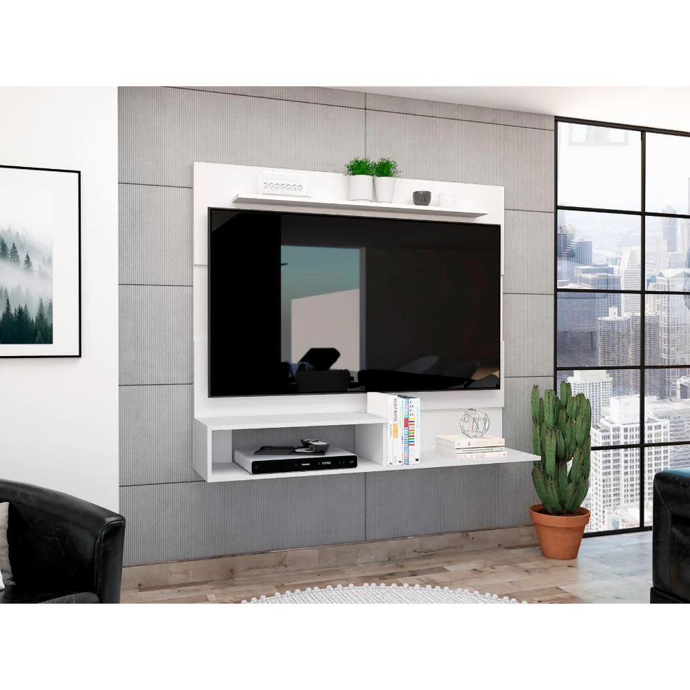 Panel de Tv Ascher, Blanco, con Espacio Para Televisor de Hasta 55 Pulgadas - Image 4