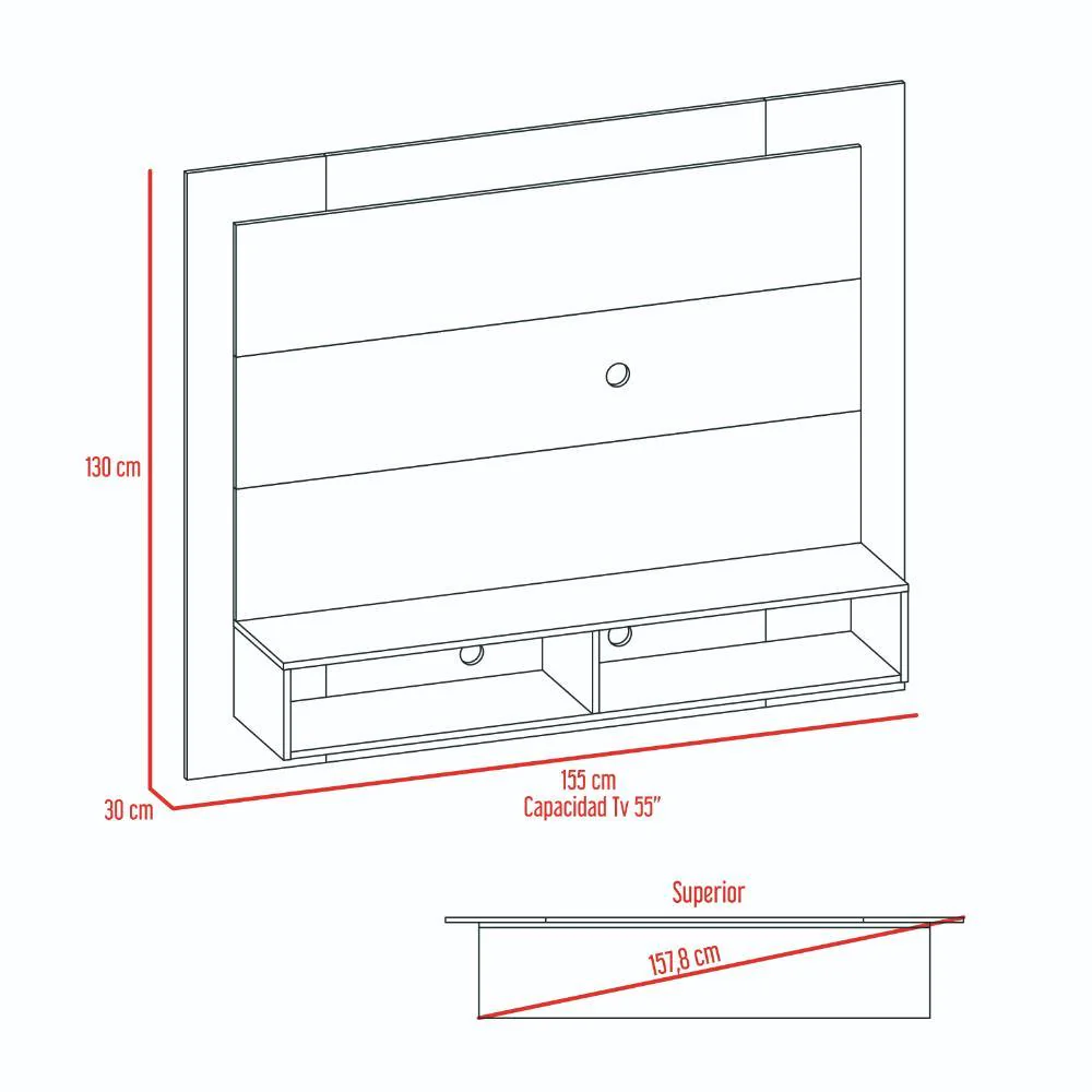 Panel de Tv Joel, Caoba, con Espacio Para Televisor de Hasta 55 Pulgadas - Image 7