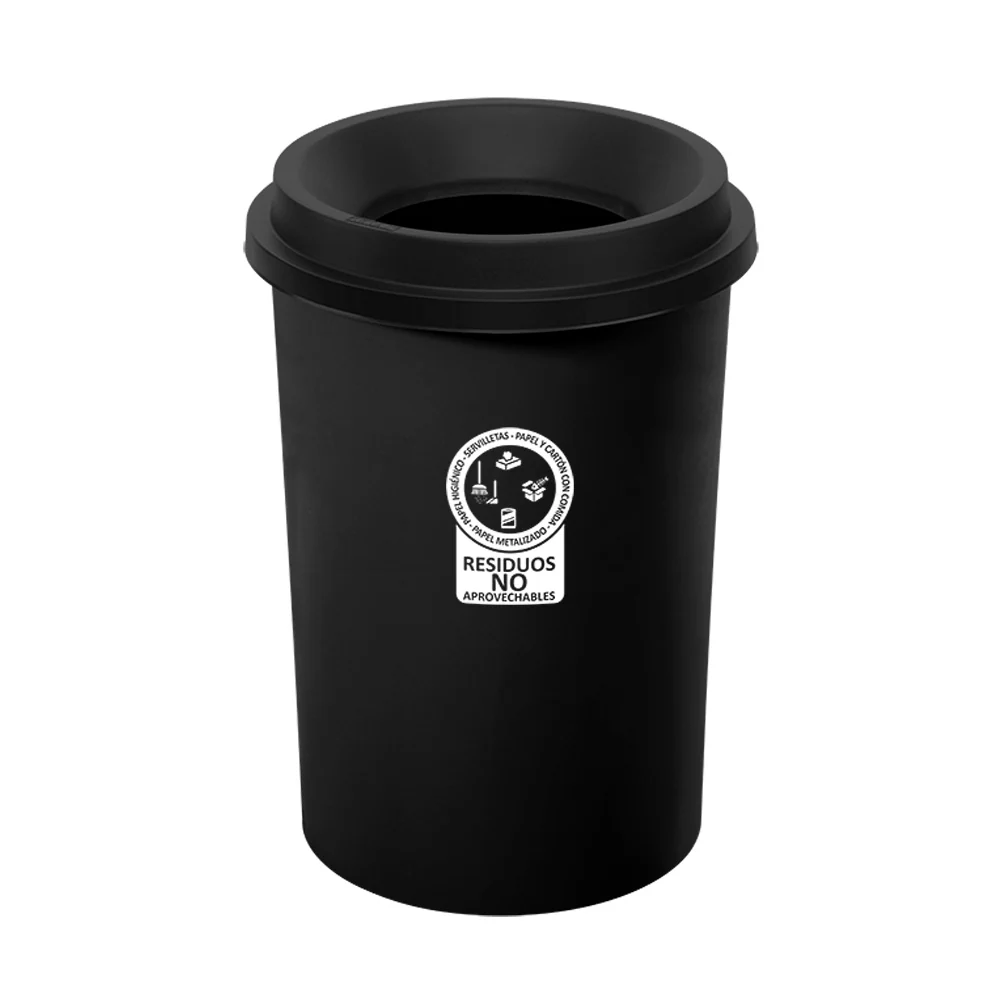 Papelera evo 50 litros manejo residuos negro marca Rimax - Image 2