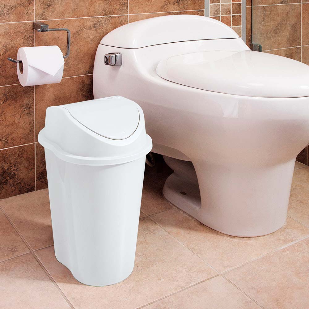 Papelera style tapa vaiven 10 litros blanco marca Rimax