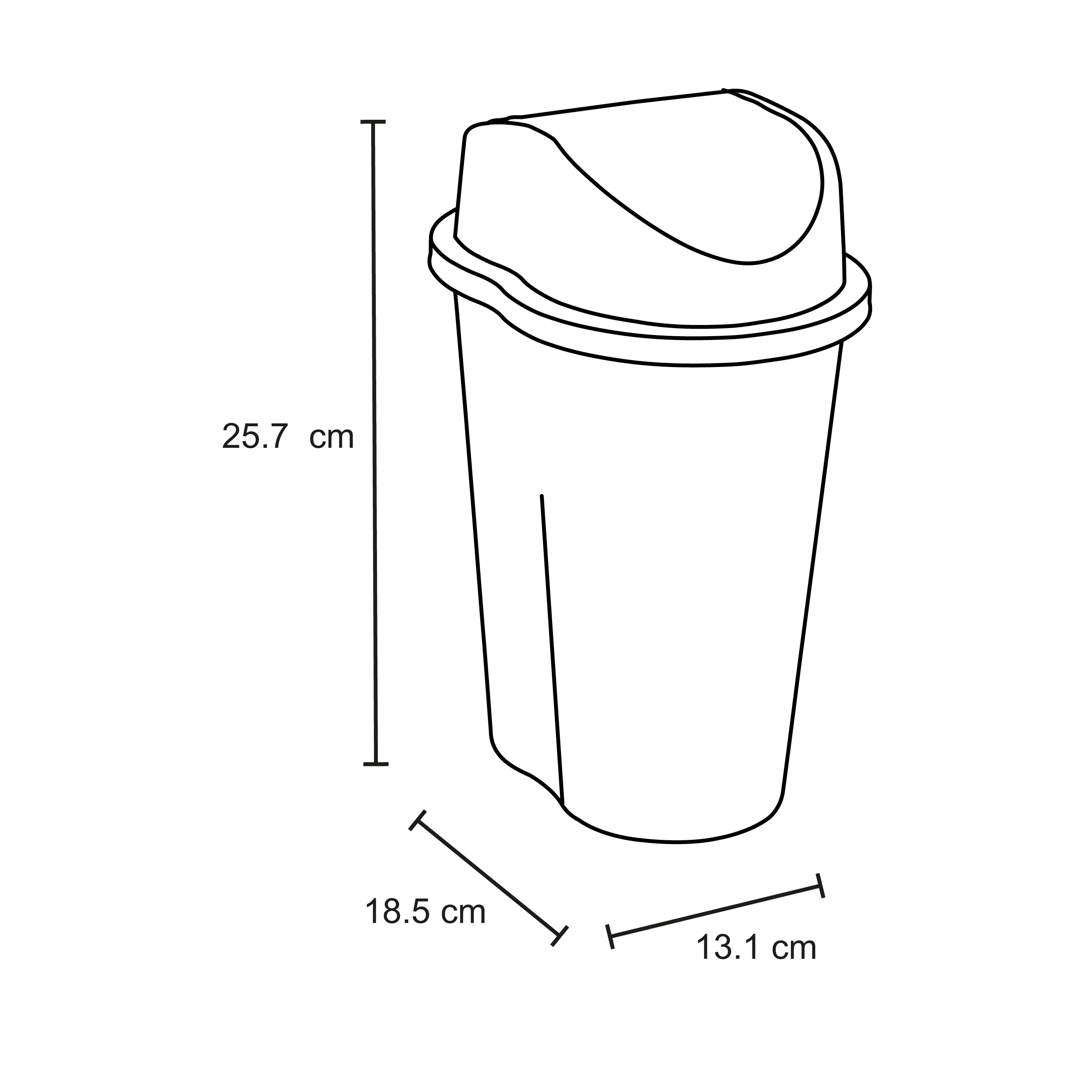 Papelera style tapa vaiven 2.5 litros wengue marca Rimax - Image 2