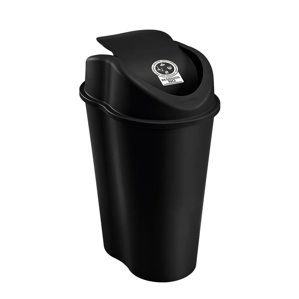 Papelera style tapa vaiven 25 litros negro marca Rimax
