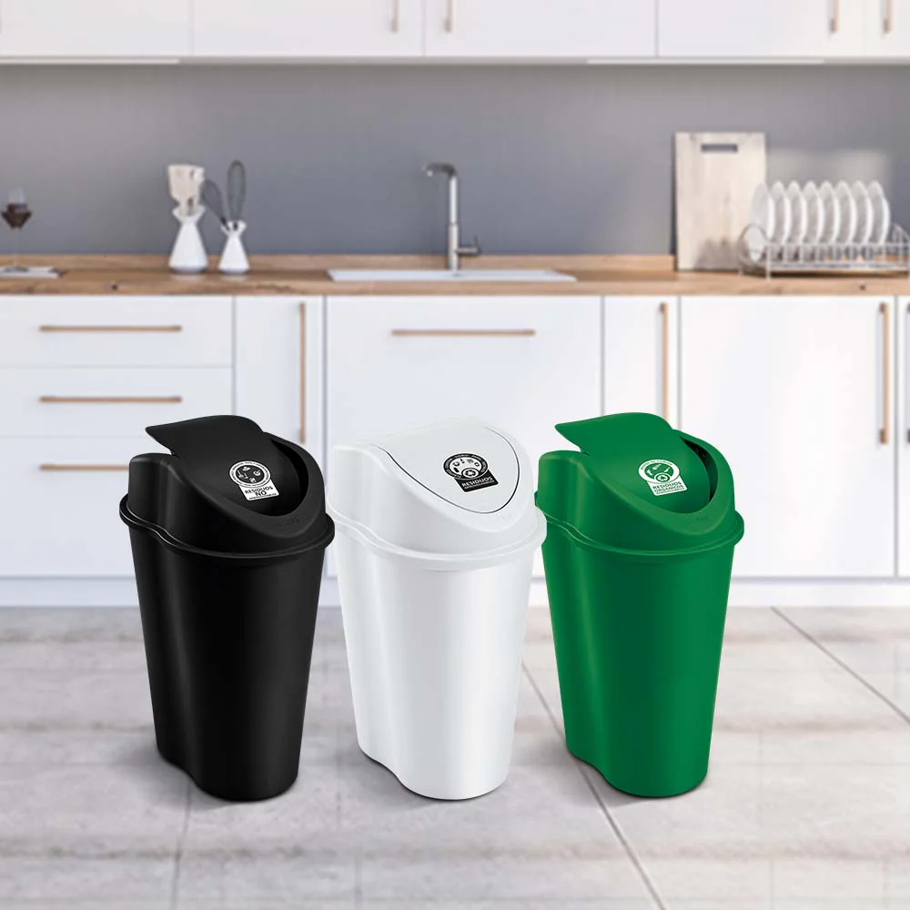 Papelera style tapa vaiven 25 litros verde marca Rimax - Image 2
