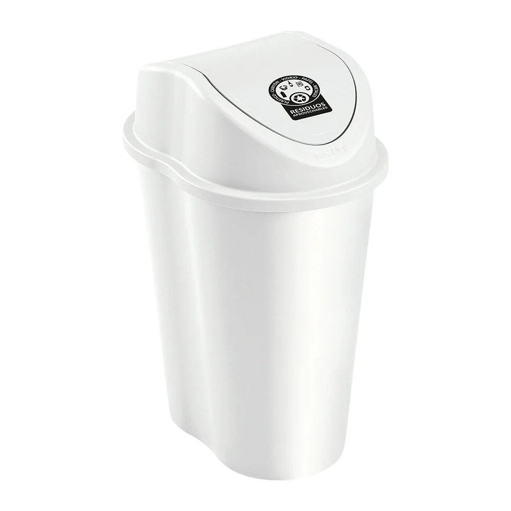 Papelera style tapa vaiven 50 litros blanco marca Rimax
