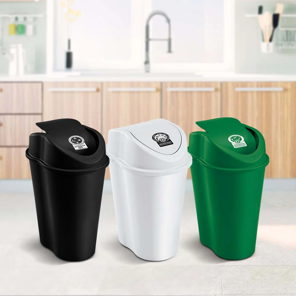Papelera style tapa vaiven 50 litros negro marca Rimax - Image 2