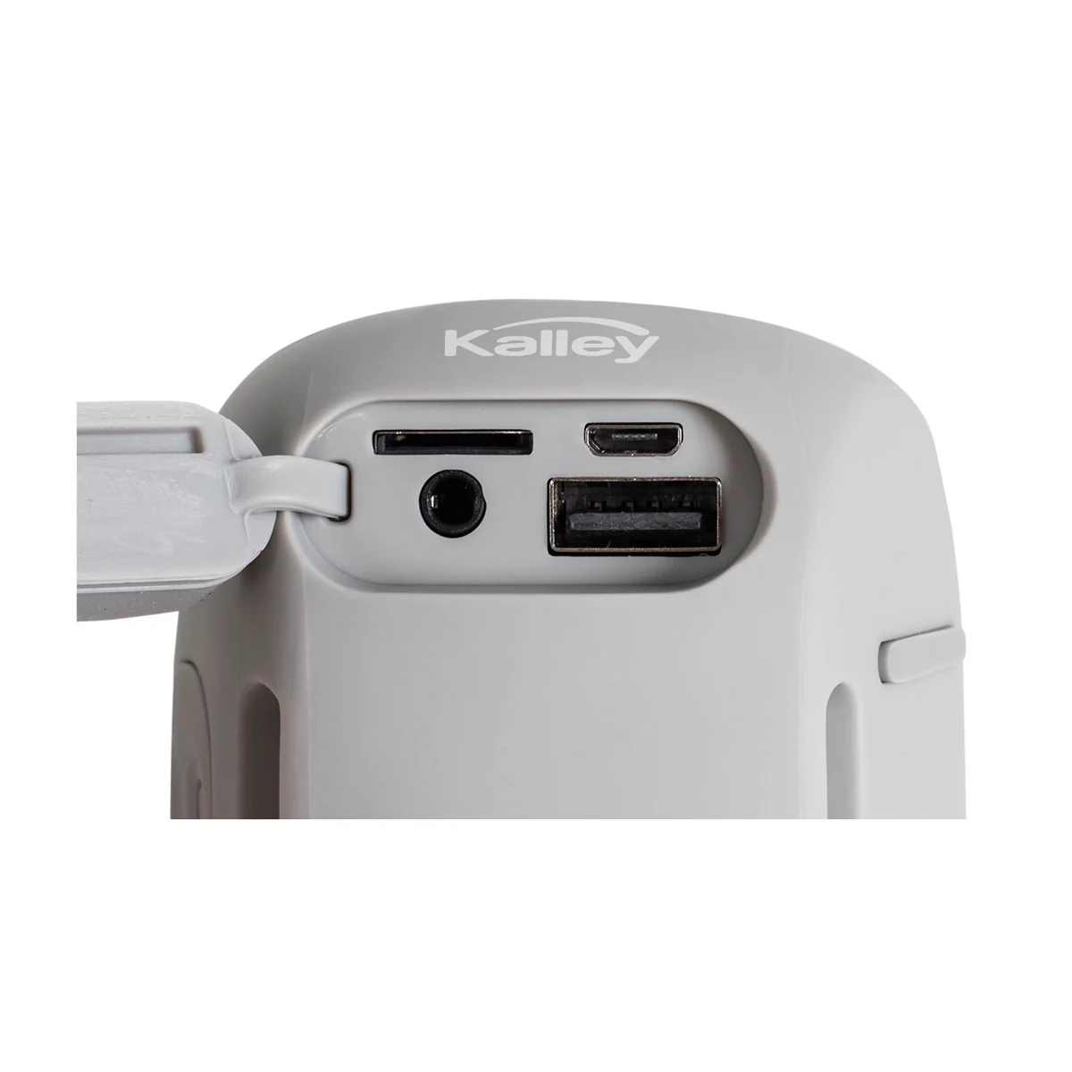 Parlante portátil Kalley con conexión Bluetooth, radio FM, USB y microSD color gris - Image 4