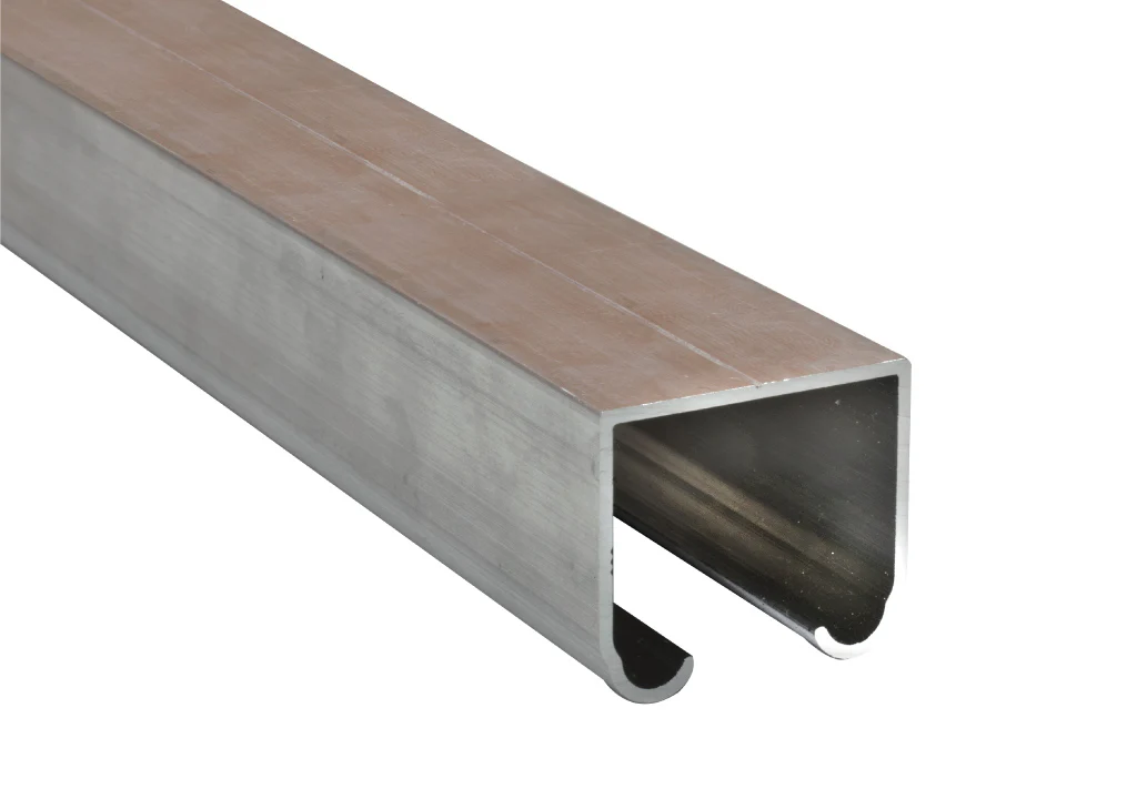 Riel colgante de aluminio en u x 2m