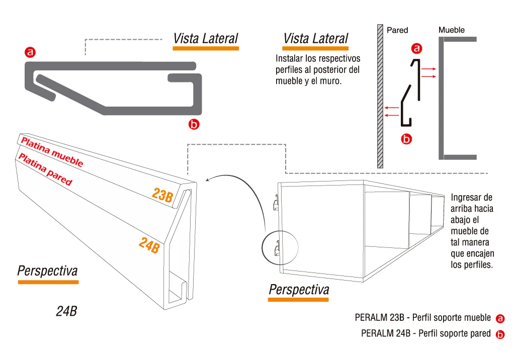 Perfil soporte alum 24b muro x 3 m - Image 3