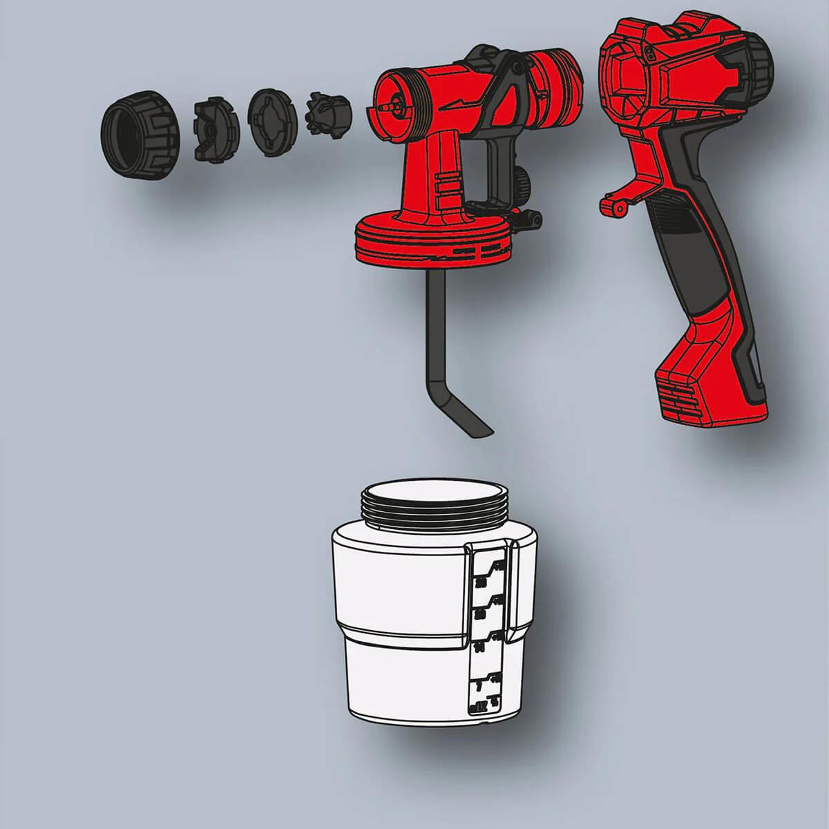 Pistola de pintar eléctrica 700 watts 1000 ml marca Einhell - Image 6
