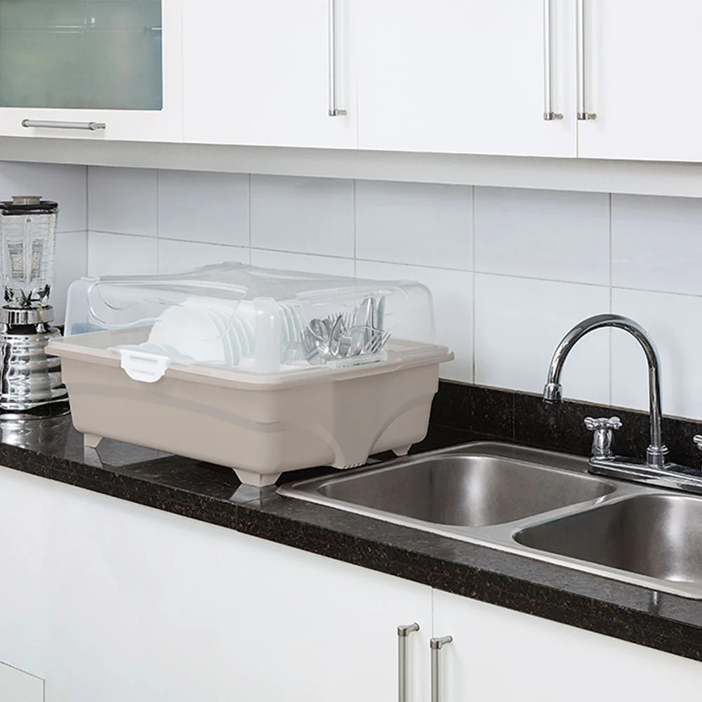 Portavajilla escurridor gigante taupe marca Rimax
