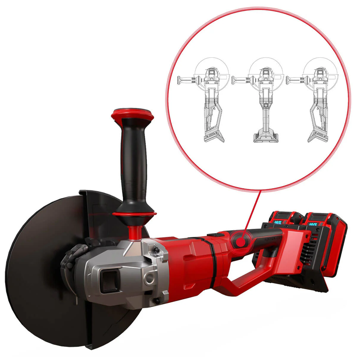 Pulidora 9" inalámbrica brushless 36 V 6600 rpm + 2 baterías (4.0 ah) + 2 cargadores marca Einhell - Image 3