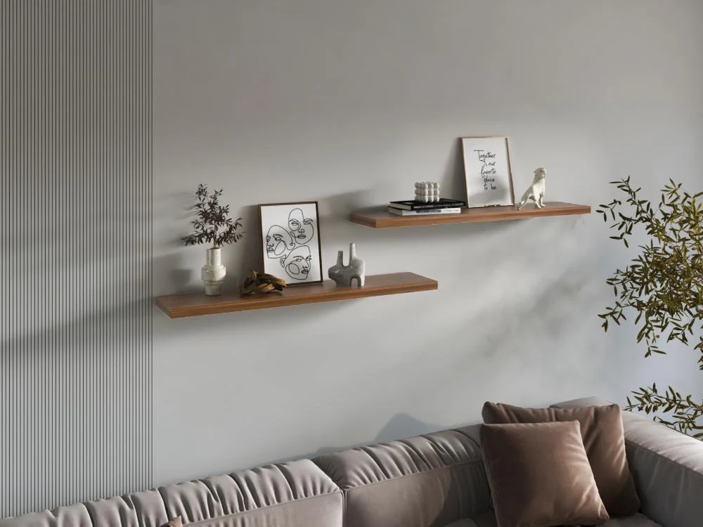 Repisa Flotante Shelf 120, Cobre, con espacio para colocar objetos decorativos X2 unidades - Image 2