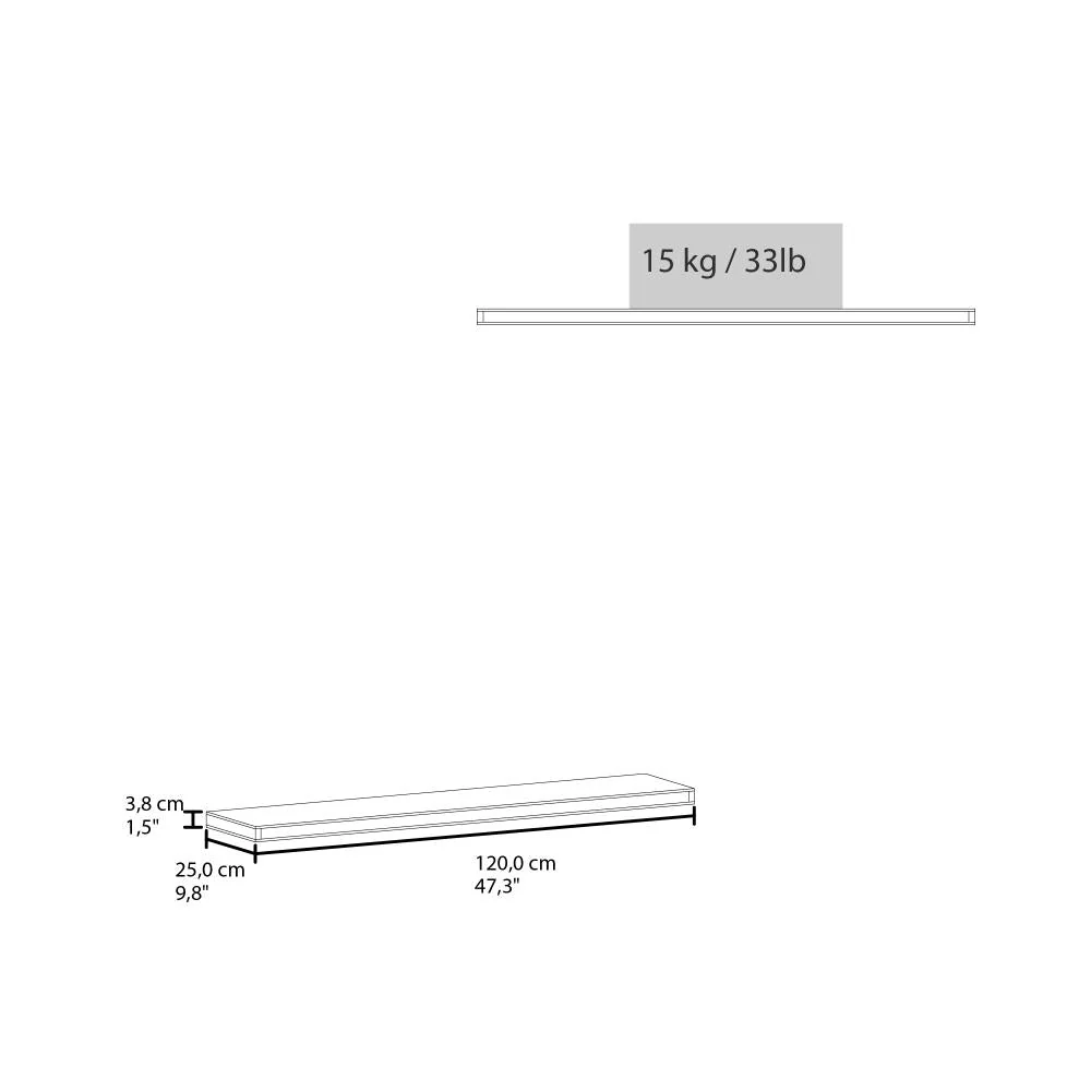 Repisa Flotante Shelf 120, Nogal, con espacio para colocar objetos decorativos X2 unidades ZF - Image 7