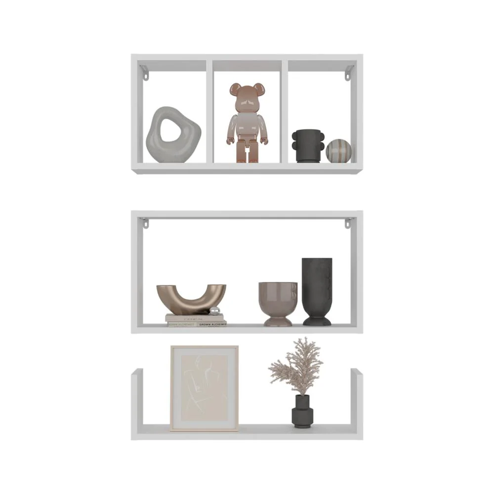 Repisa Trego, Blanco Duqueza, con espacio para ubicar objetos decorativos ZF - Image 2