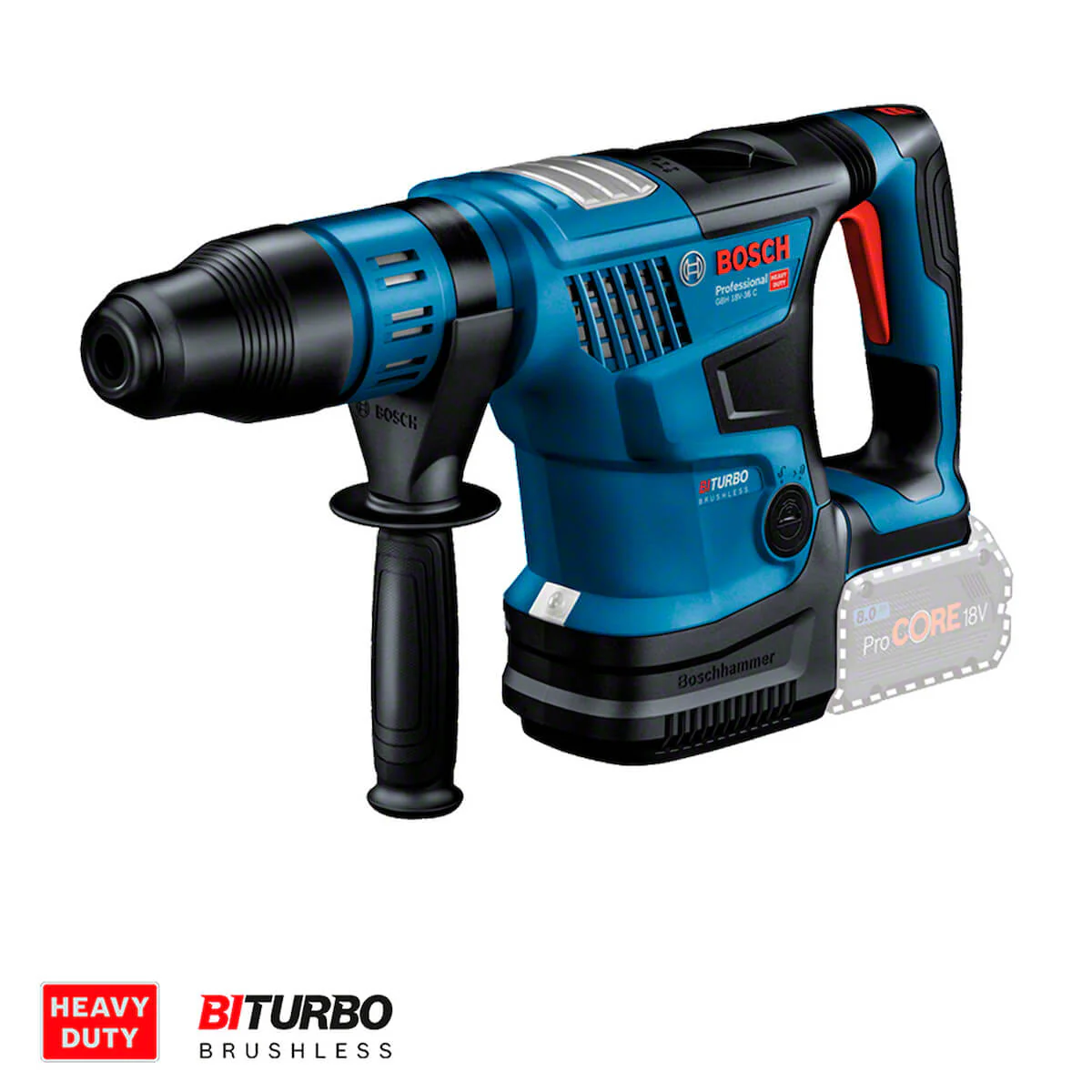 Rotomartillo inalámbrico 18 V sin batería ni cargador, motor brushless de alto rendimiento - Image 6