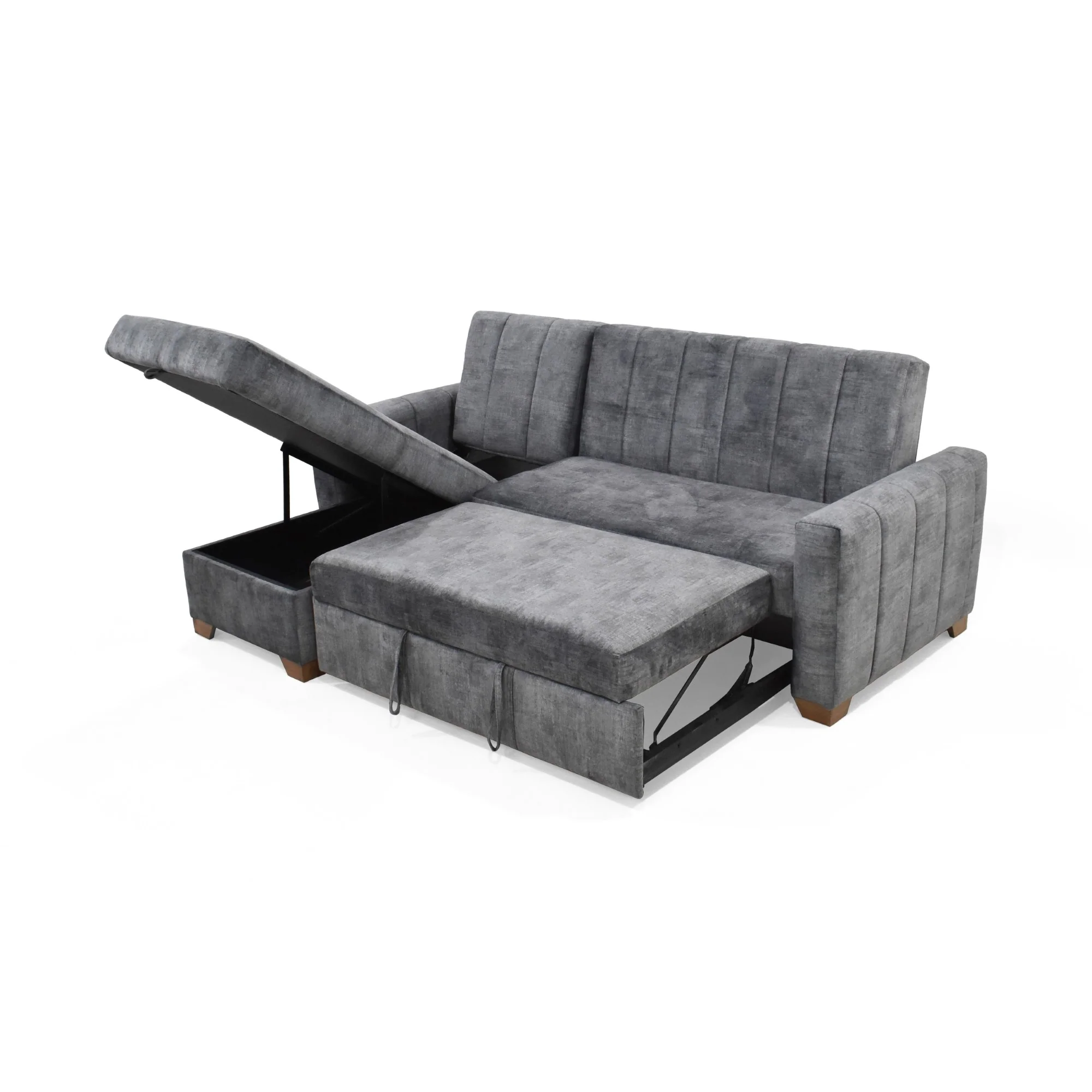 Sala en L Apolo Derecho 220x160x92 con Baul Gris - Image 4