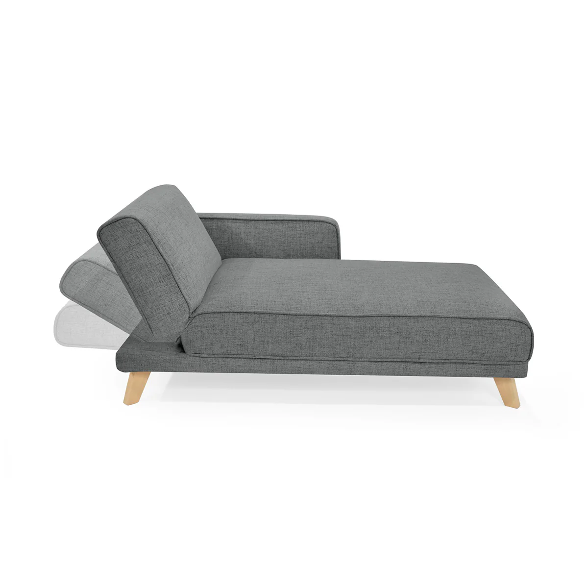 Sala En L Reclinable Chelsea Tela 265x160x76 Gris - Image 5