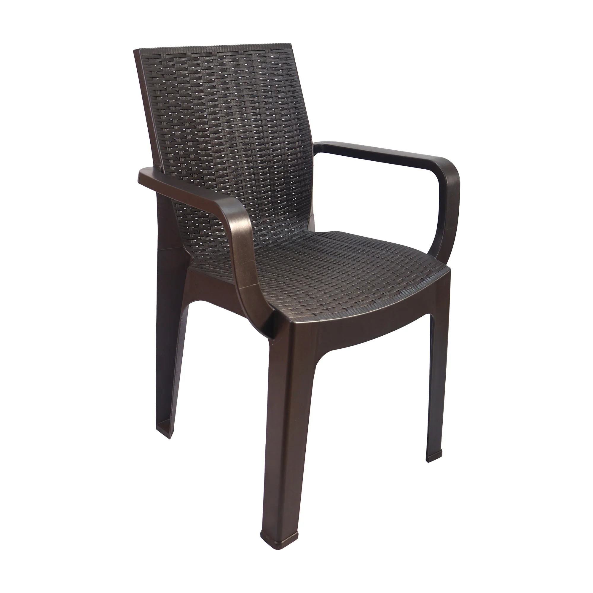 Set de 2 silla exterior ratan corsa con brazos café  marca Boxbit - Image 2
