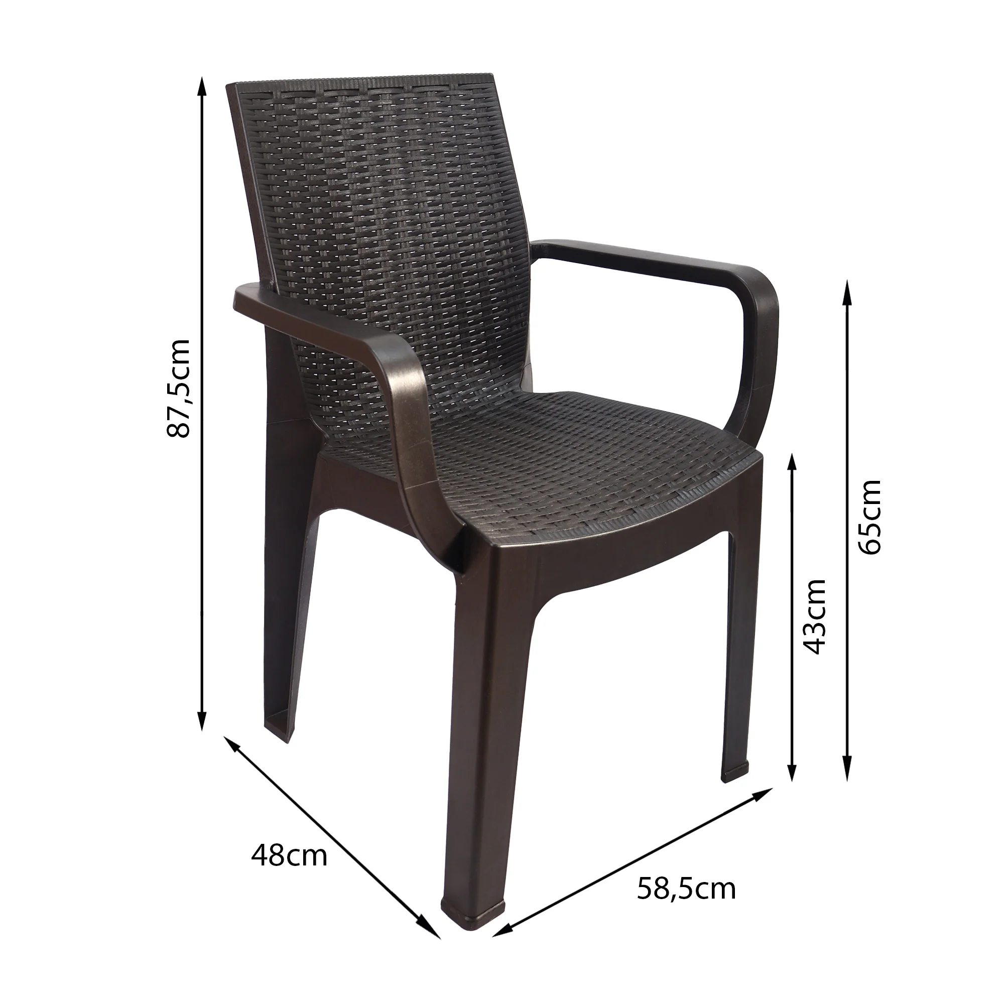 Set de 2 silla exterior ratan corsa con brazos café  marca Boxbit - Image 6