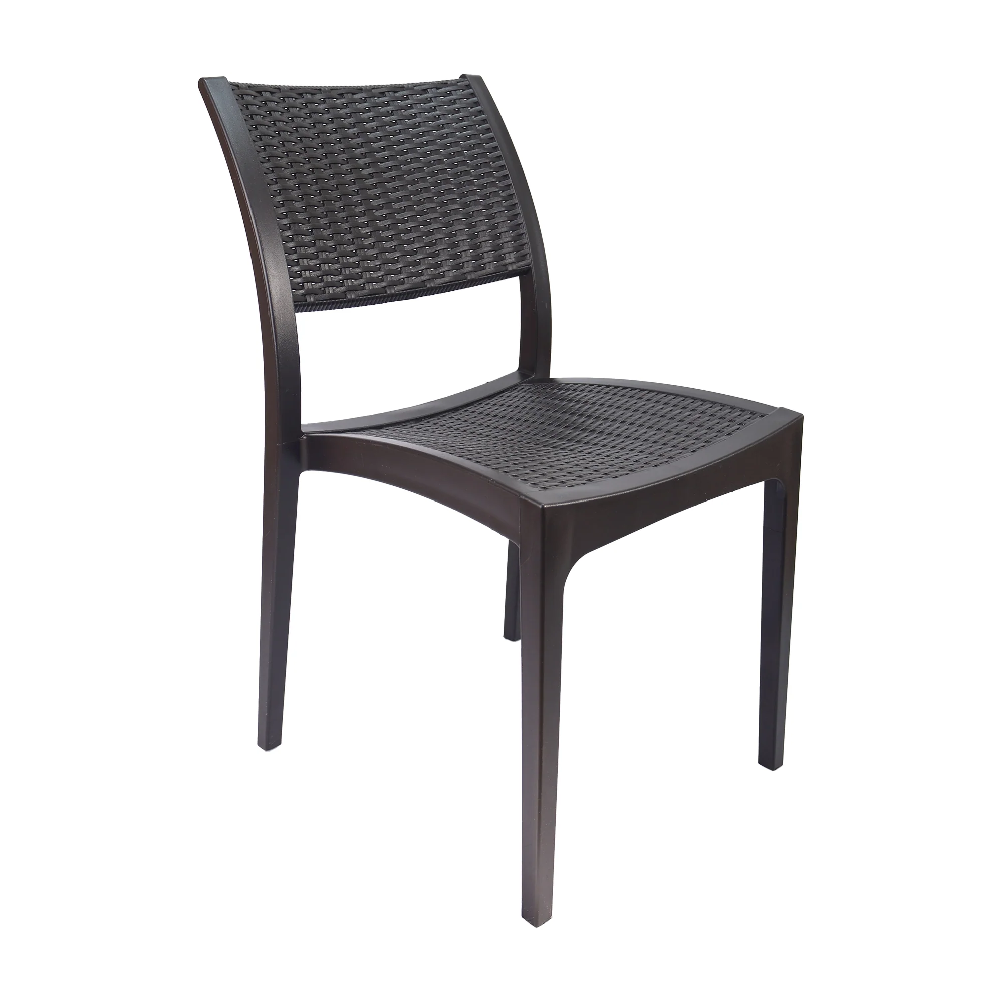 Set de 2 silla exterior ratan sin brazos café marca Boxbit - Image 2