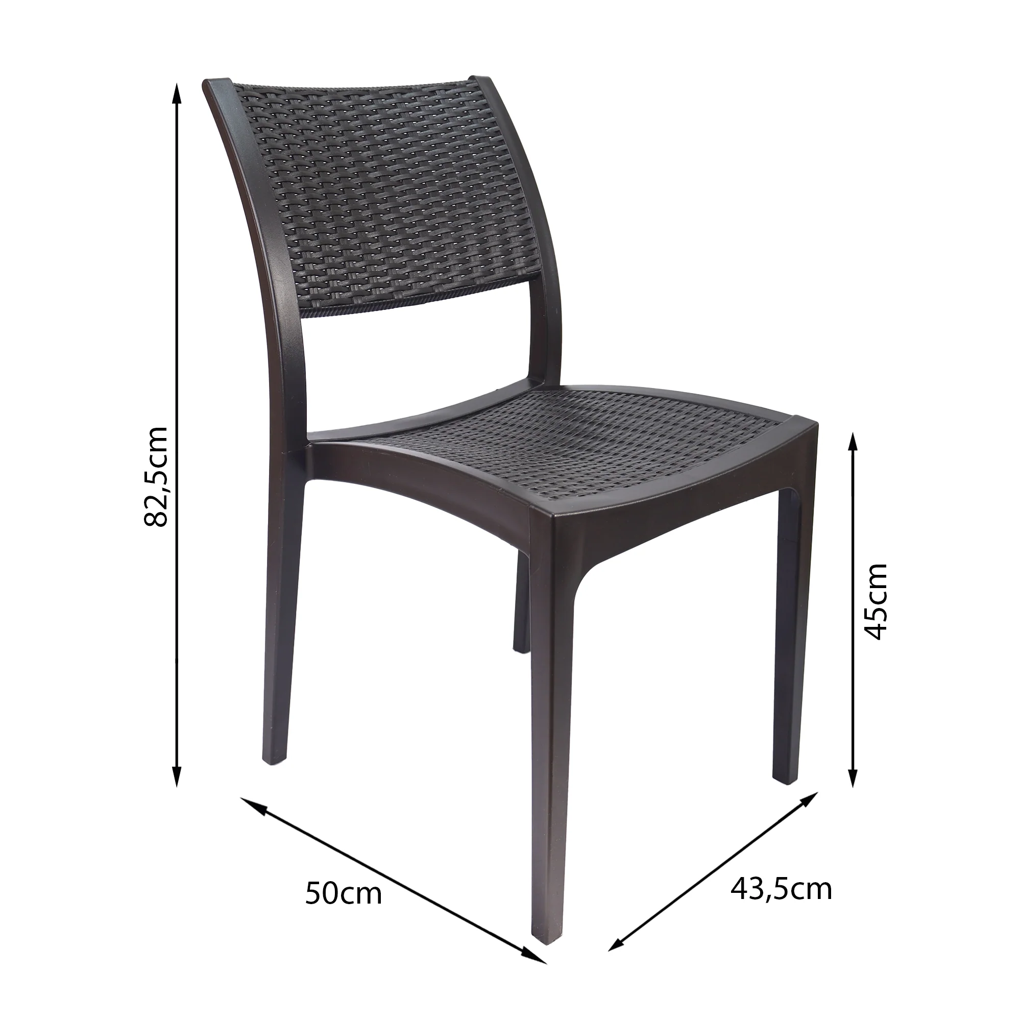 Set de 2 silla exterior ratan sin brazos café marca Boxbit - Image 6